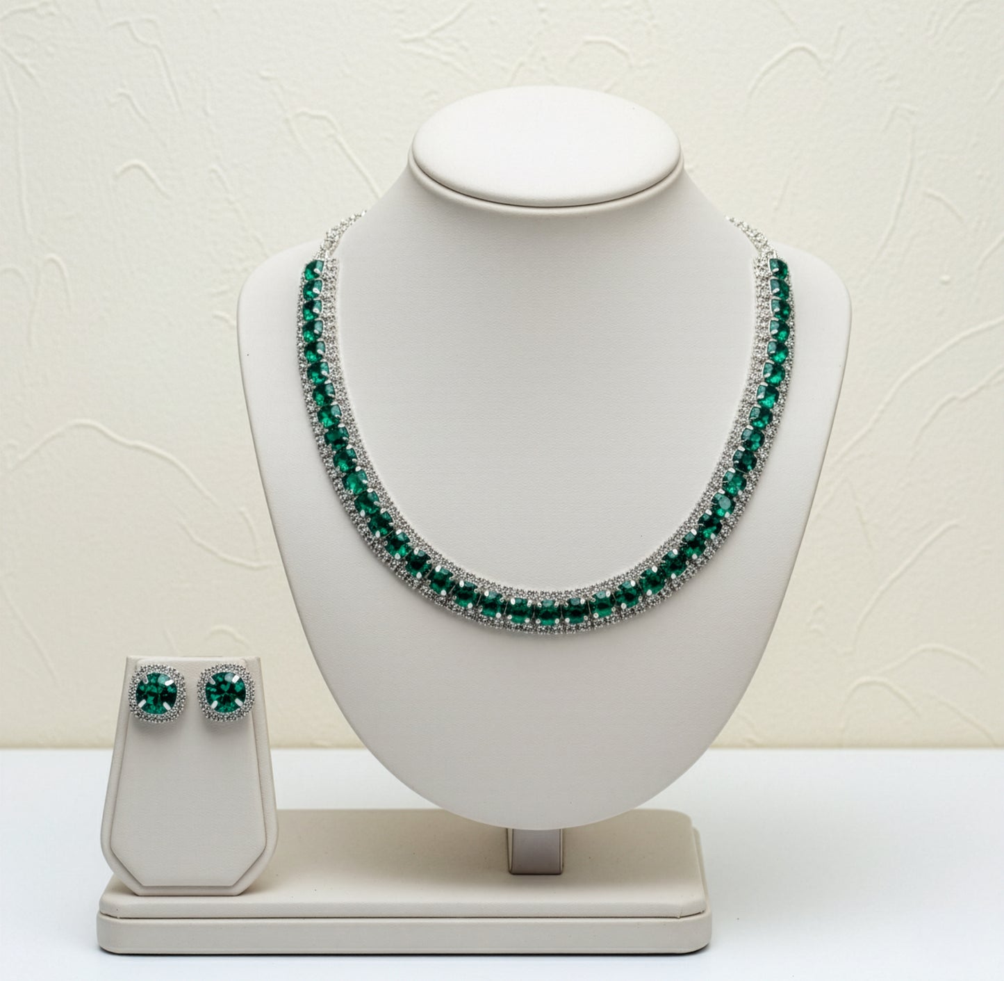 Yellow Chimes green stone earrings - festive outfit enhancement
