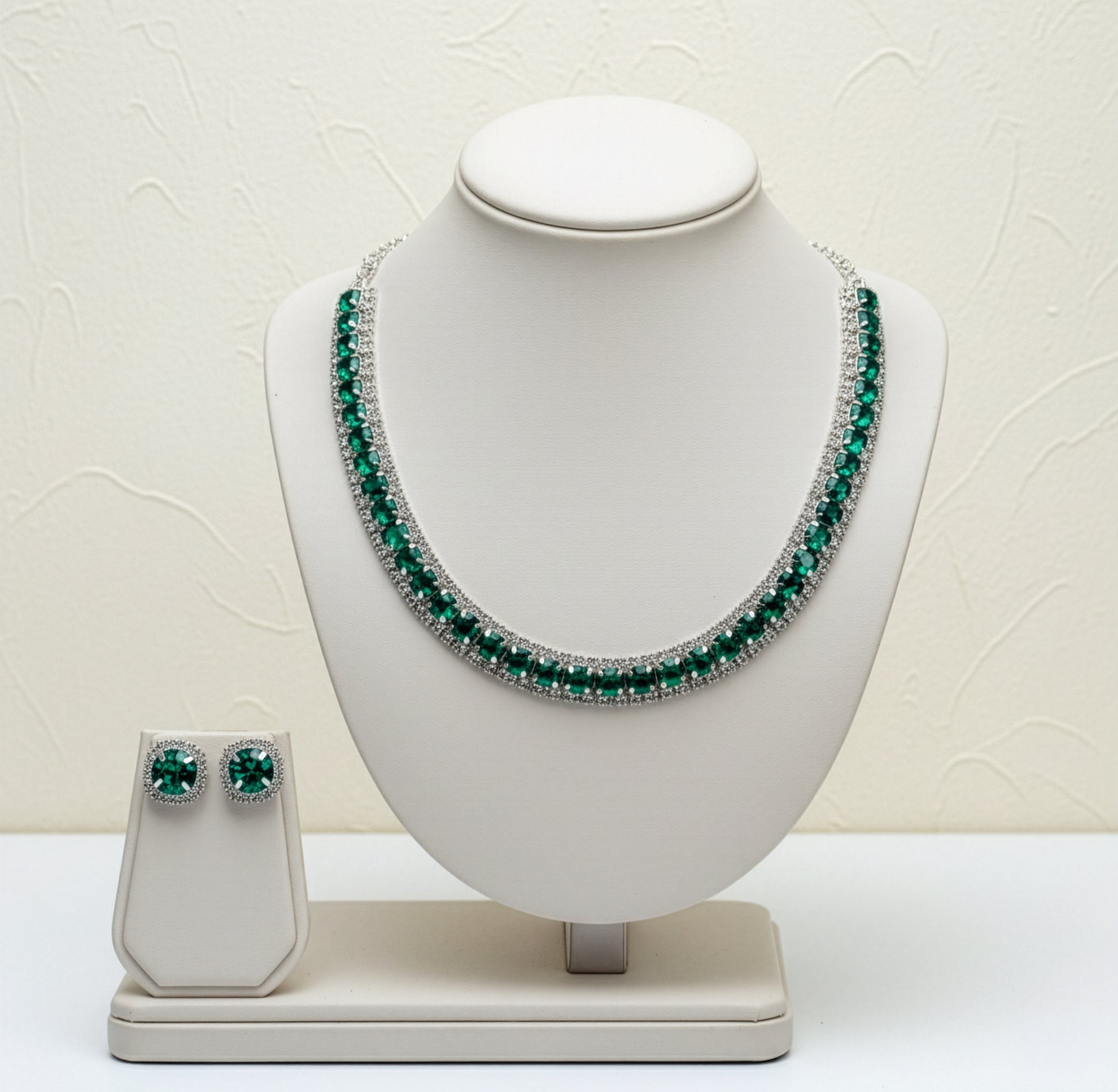 Yellow Chimes green stone earrings - festive outfit enhancement