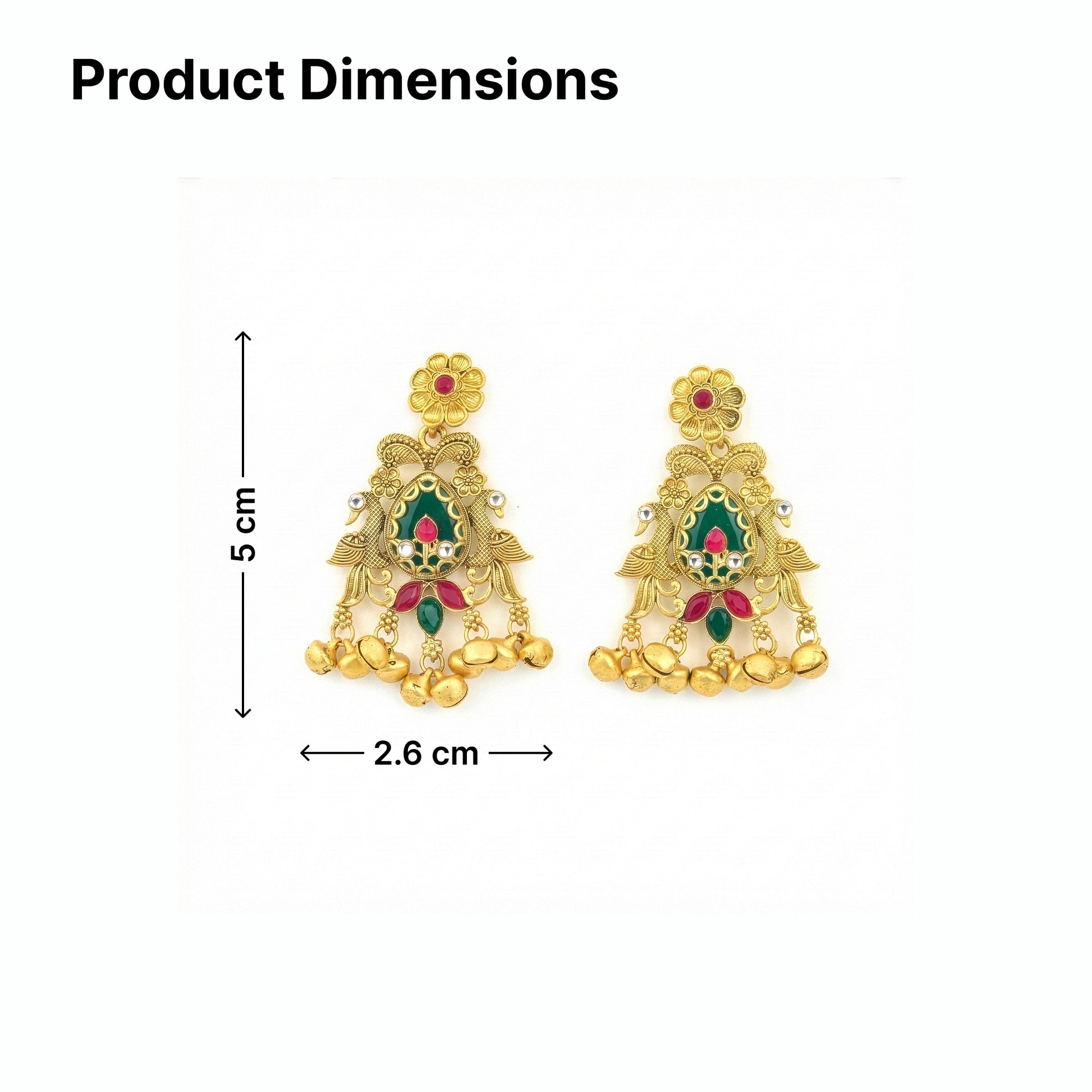 Yellow Chimes gold plated ghunghroo earrings - traditional celebration
