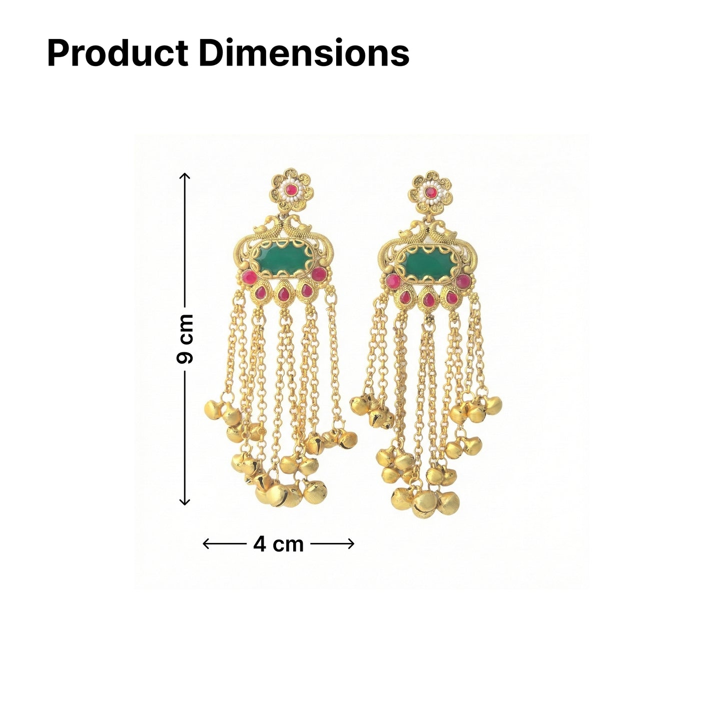 Yellow Chimes gold plated earrings - cultural event wear
