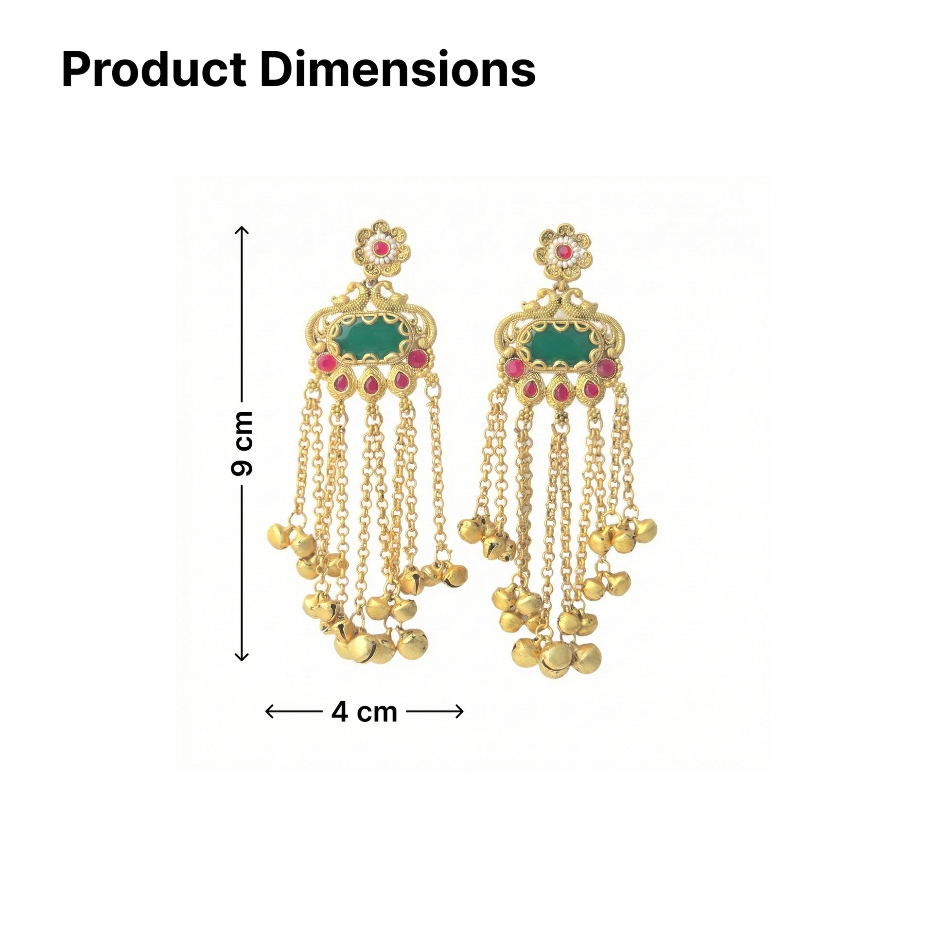 Yellow Chimes gold plated earrings - cultural event wear