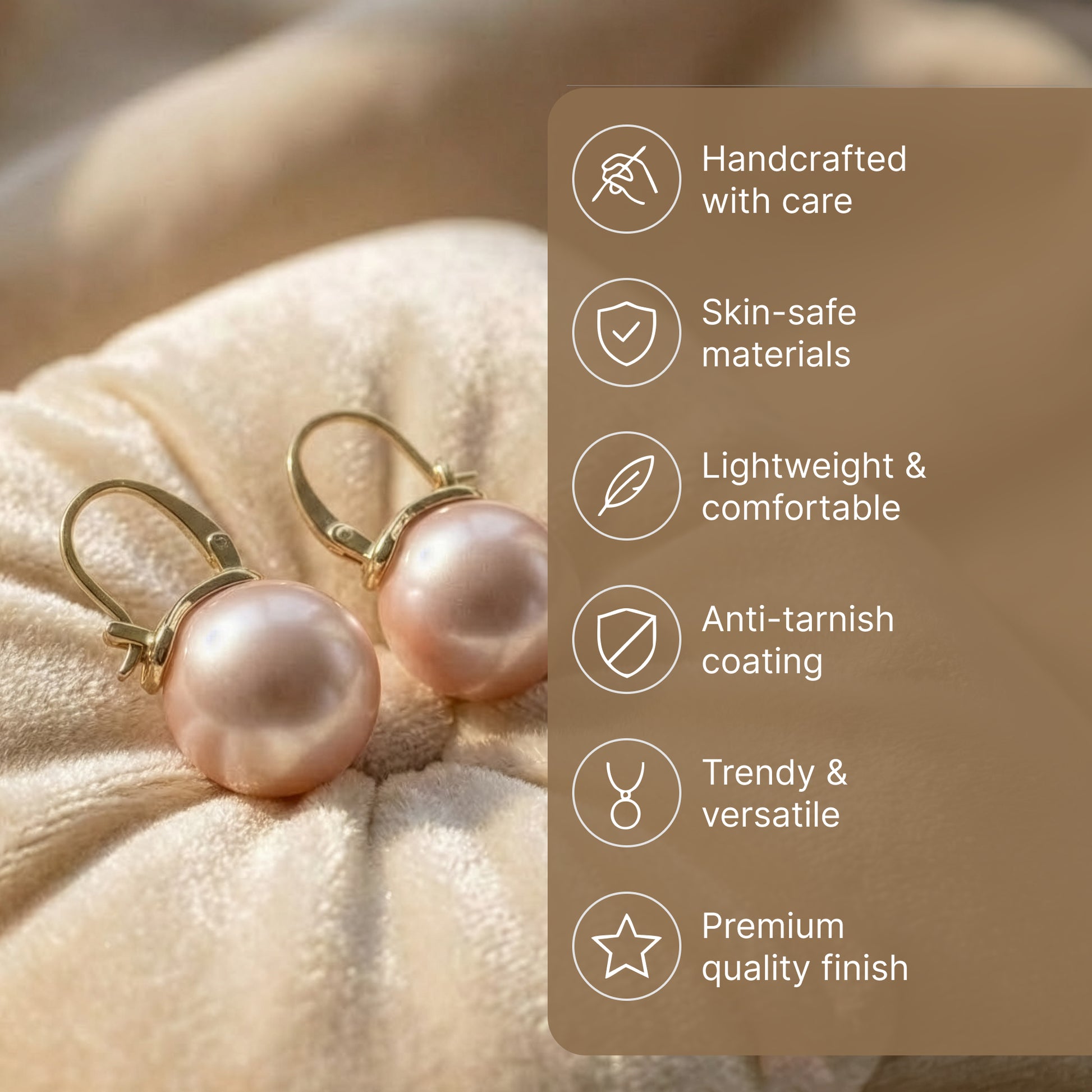 Yellow Chimes elegant pearl earrings - casual outing accessory