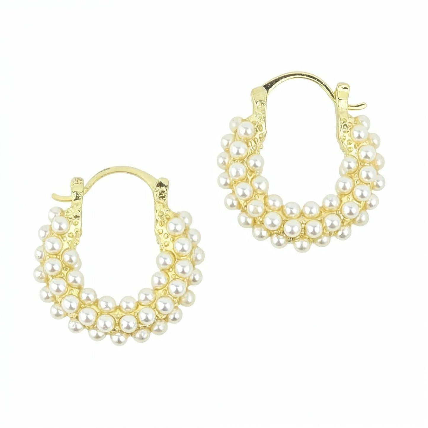 Yellow Chimes Pearl Hoop Earrings - Fashion accessories