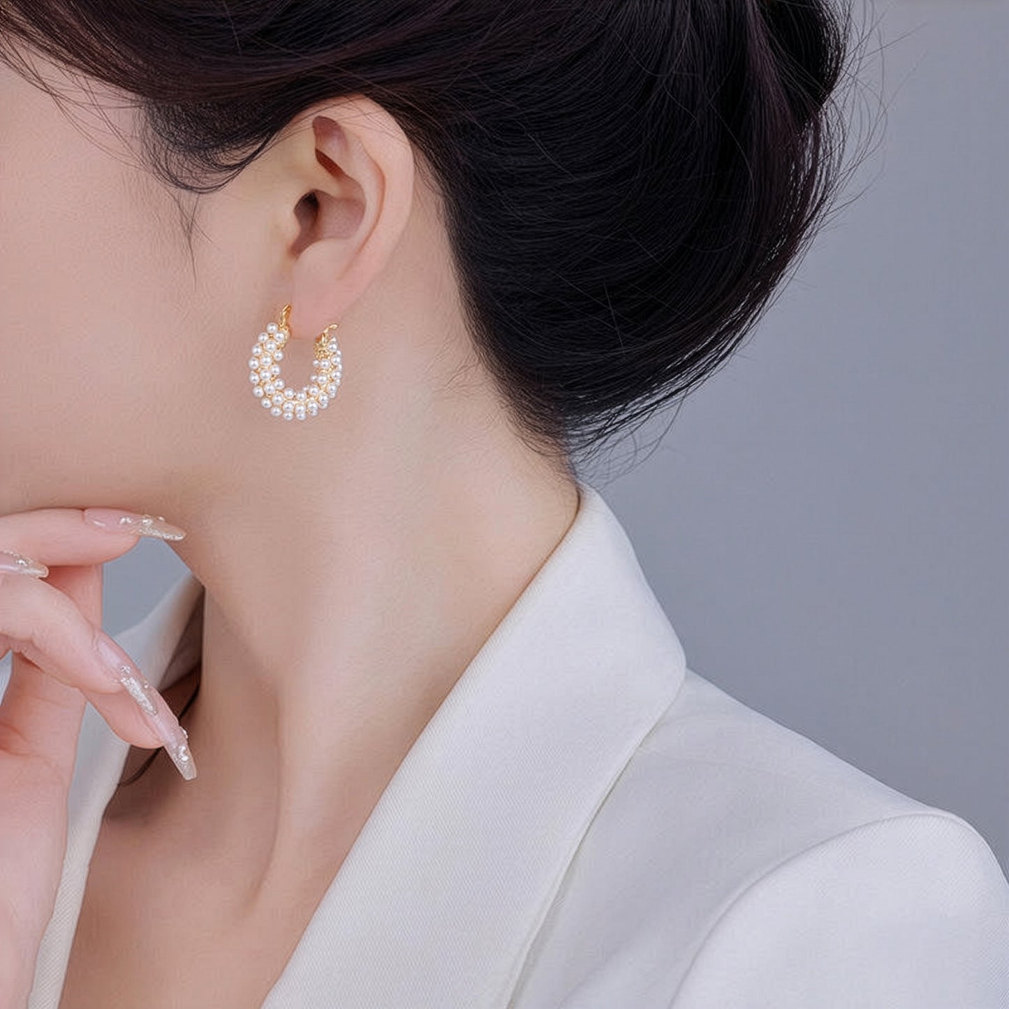 Yellow Chimes Pearl Hoop Earrings - Festive celebrations