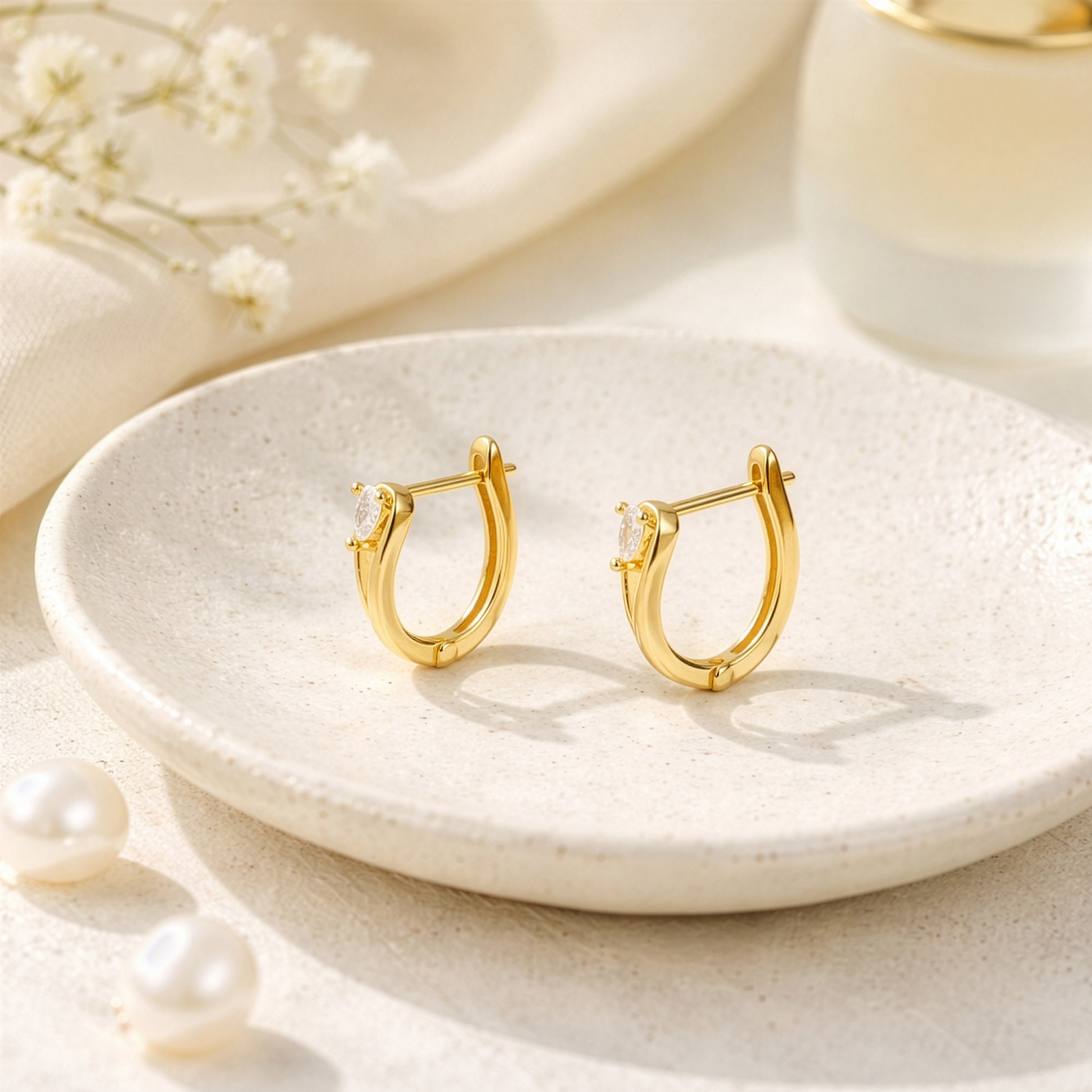 Yellow Chimes zircon hoop earrings - modern design for women