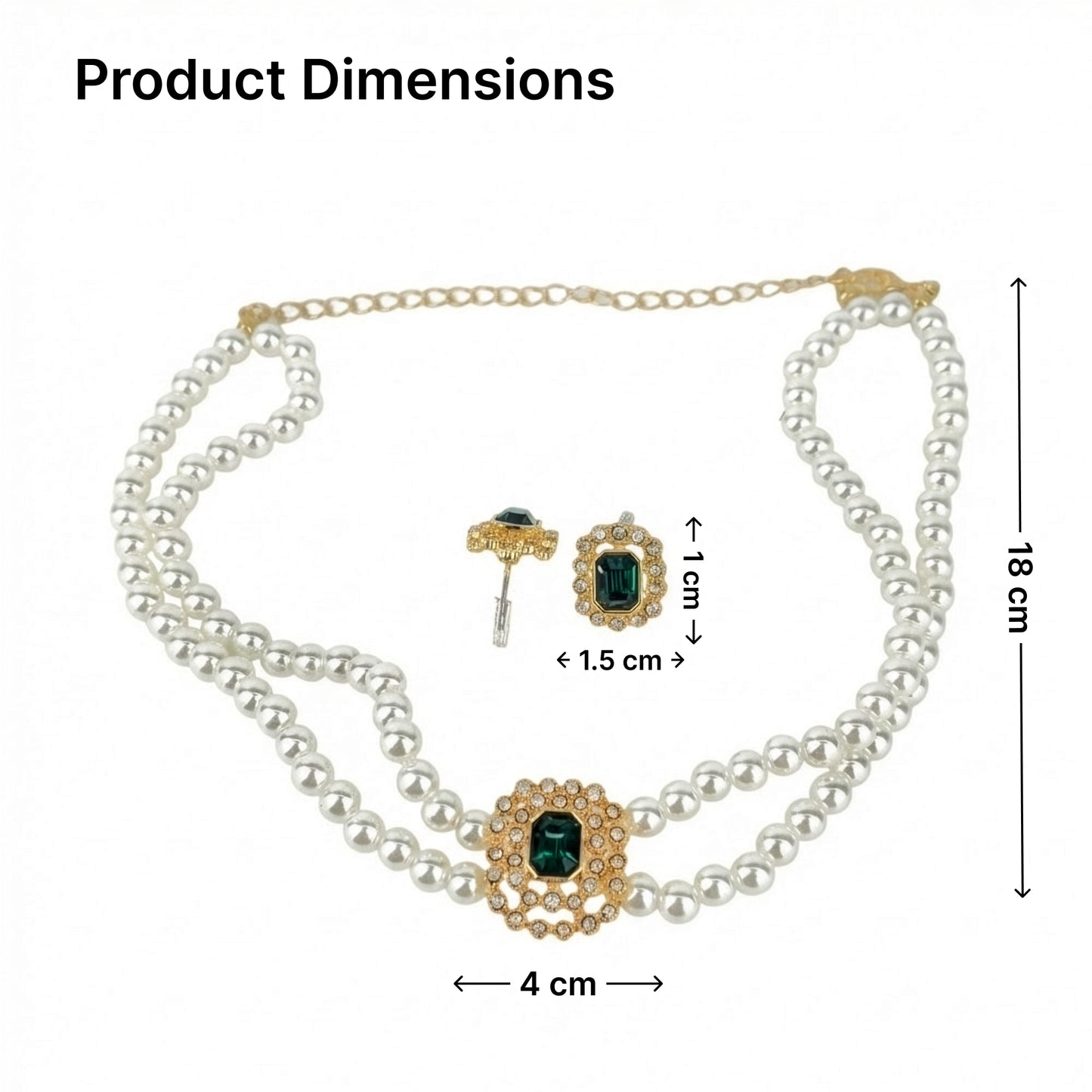 Yellow Chimes Pearl and Green Stone Set - Wedding attire
