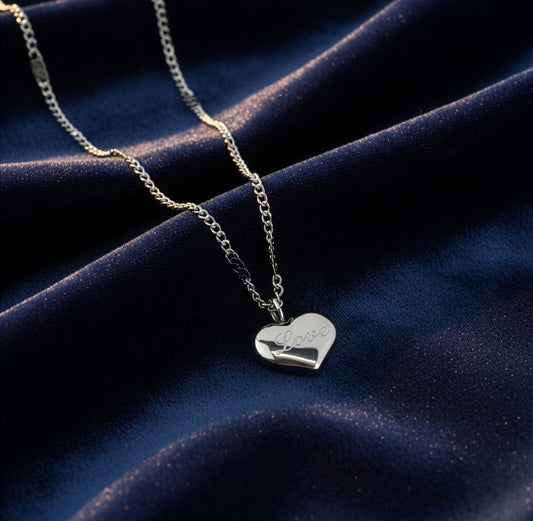 Yellow Chimes elegant heart necklace - anniversary celebration