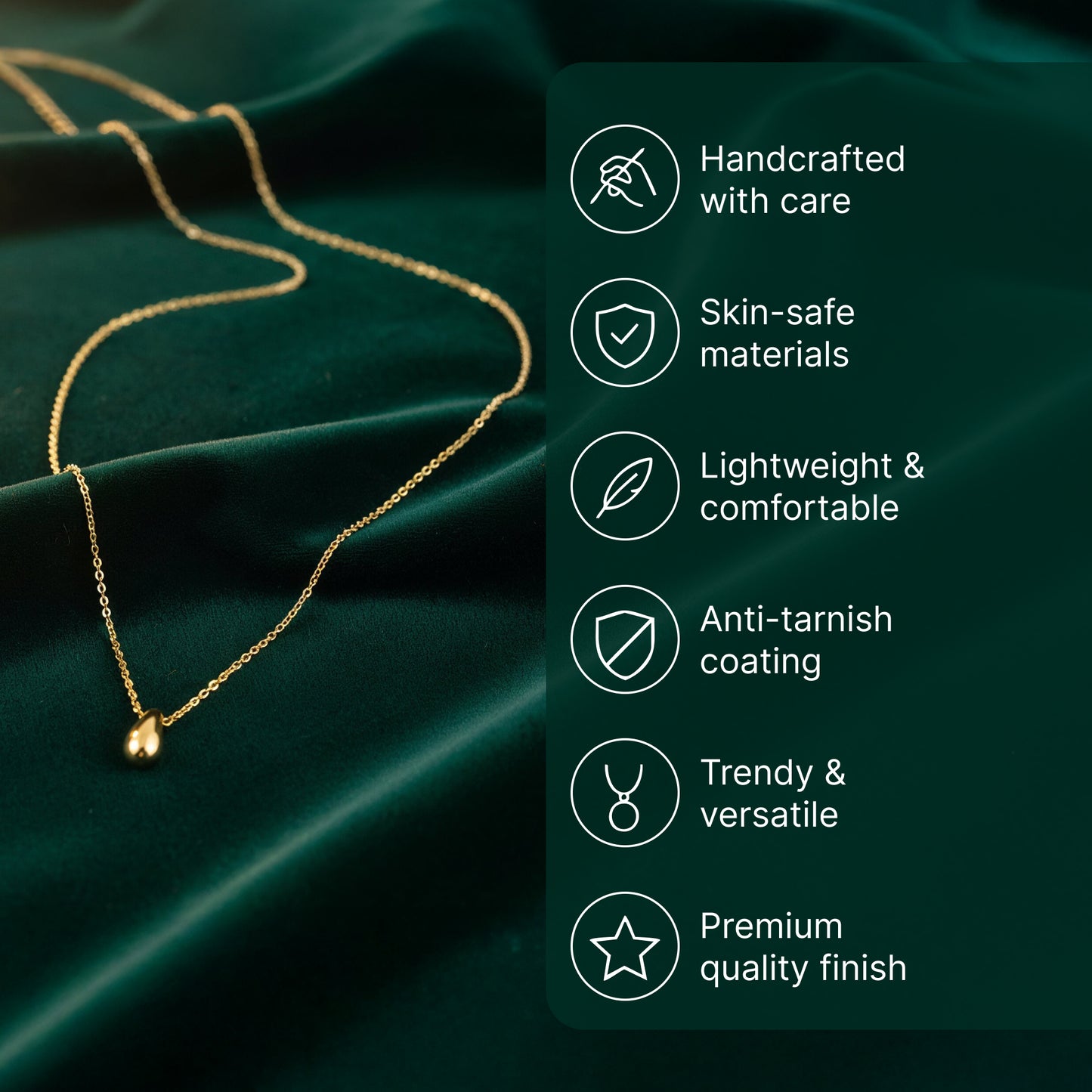 Yellow Chimes Everyday Shine Drop Necklace - Ideal for office wear