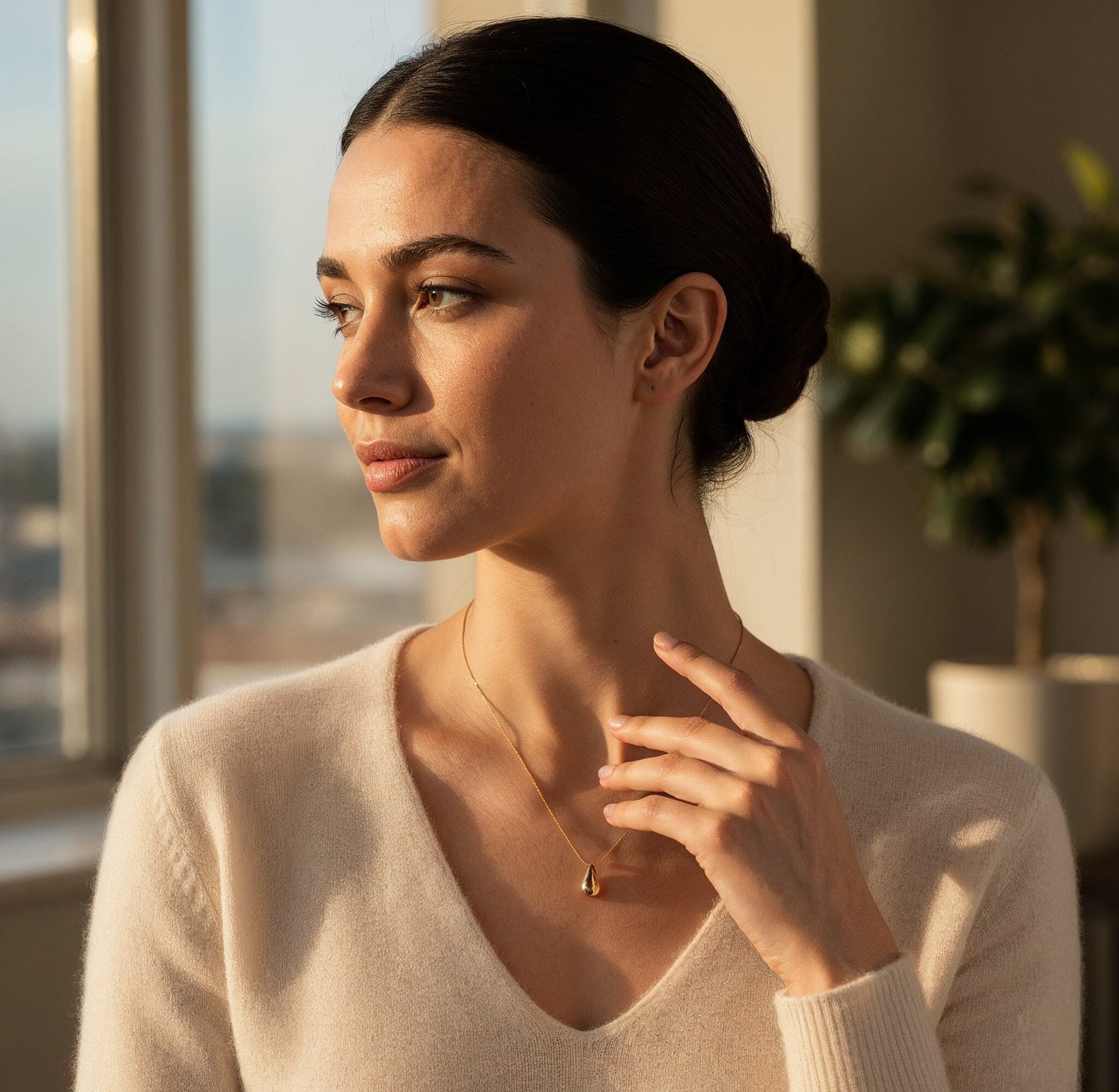 Yellow Chimes Everyday Shine Necklace - Elegant daily wear