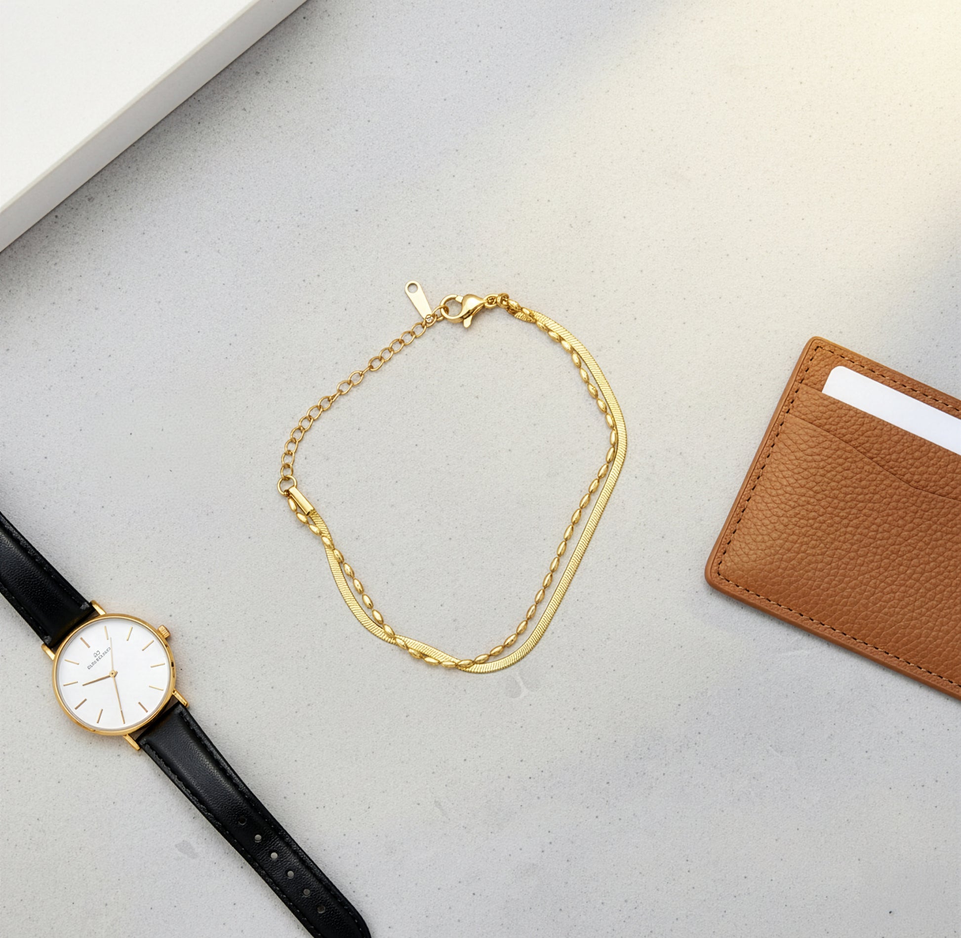 Yellow Chimes double chain bracelet - comfortable office jewelry