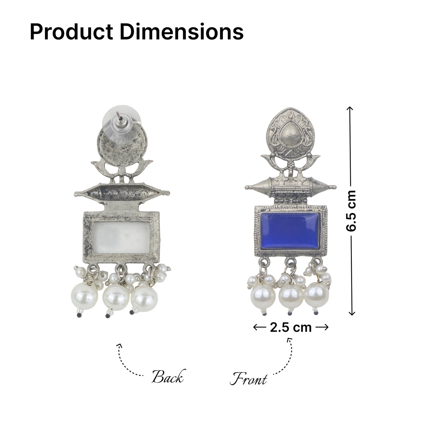 Yellow Chimes blue stone earrings - wedding outfit enhancement