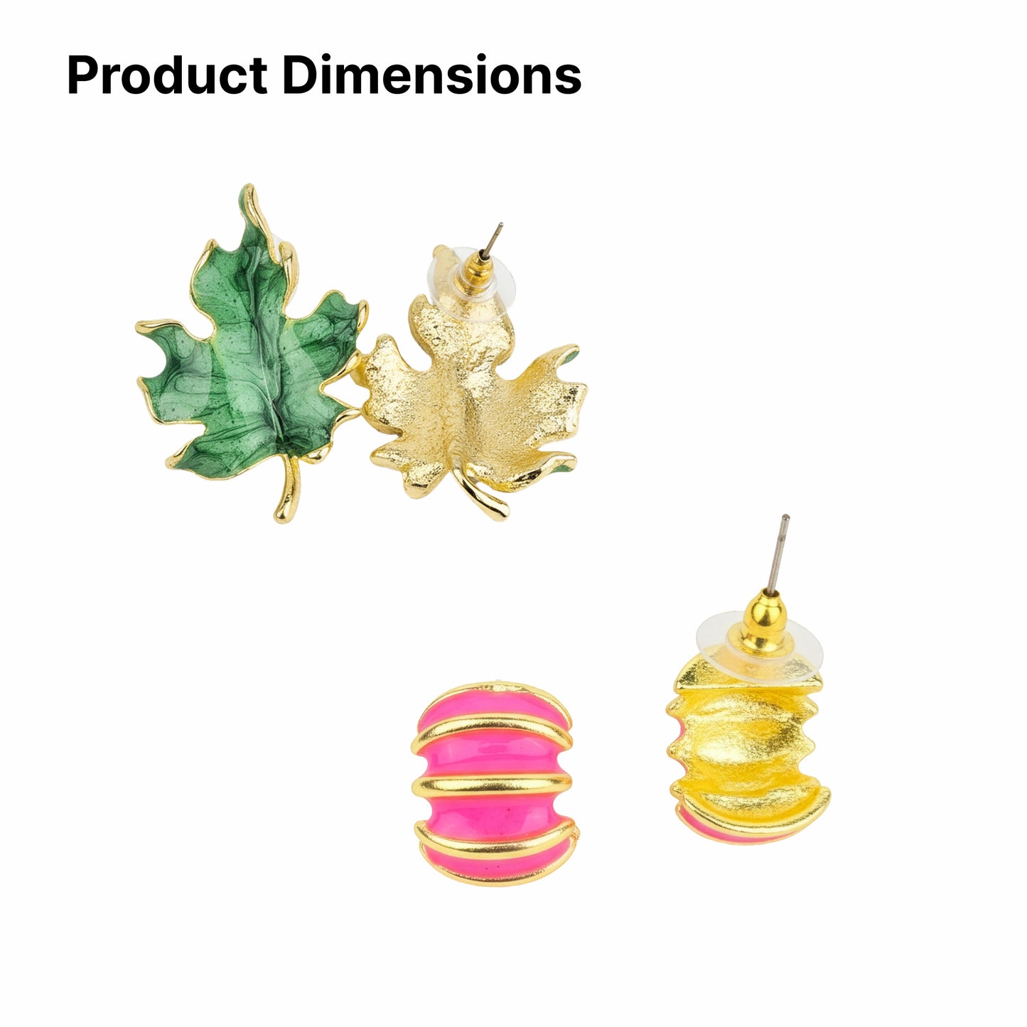 Yellow Chimes round striped enamel earrings - weddings