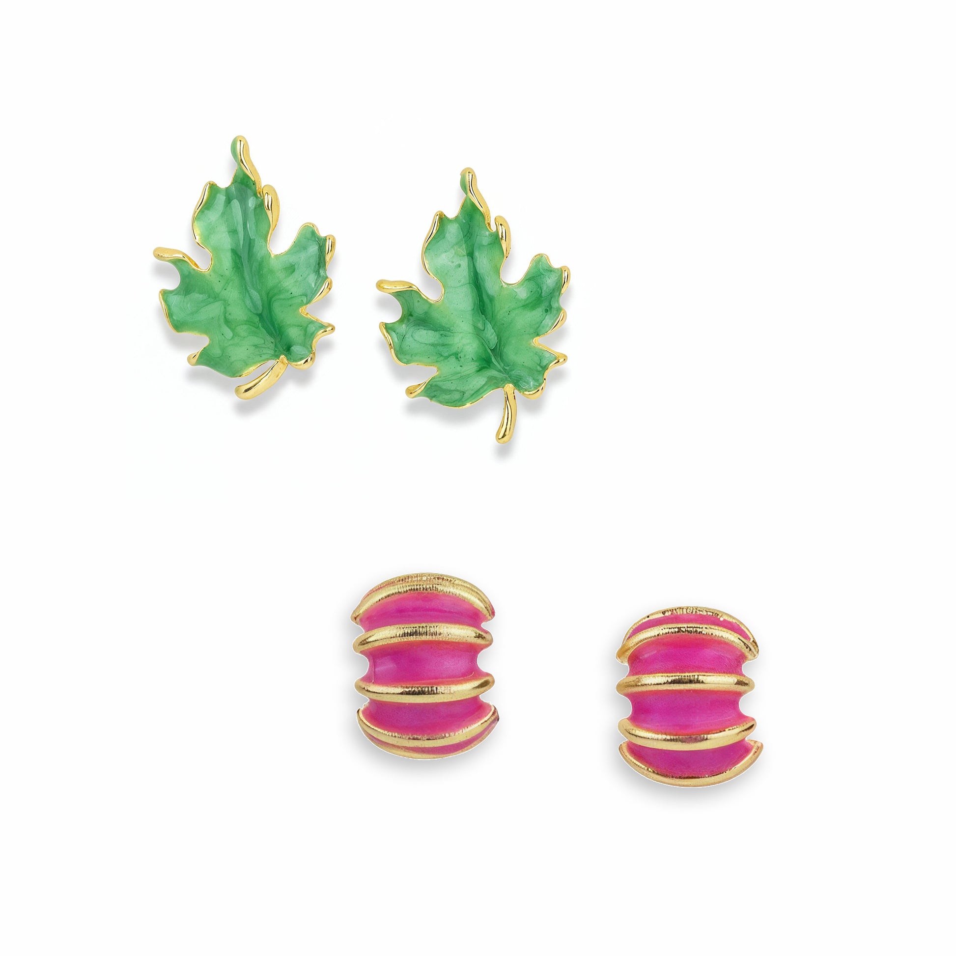 Yellow Chimes enamel earrings combo - office looks