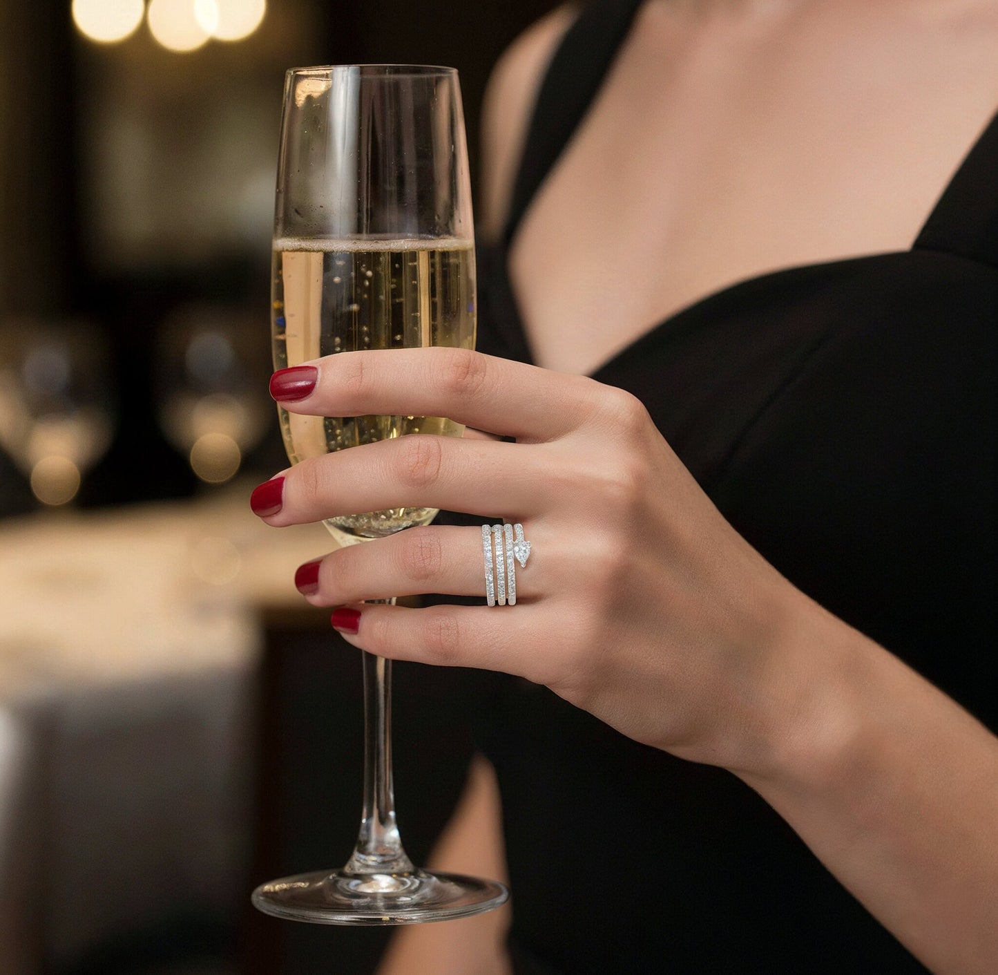 Yellow Chimes silver plated ring - perfect for celebrations