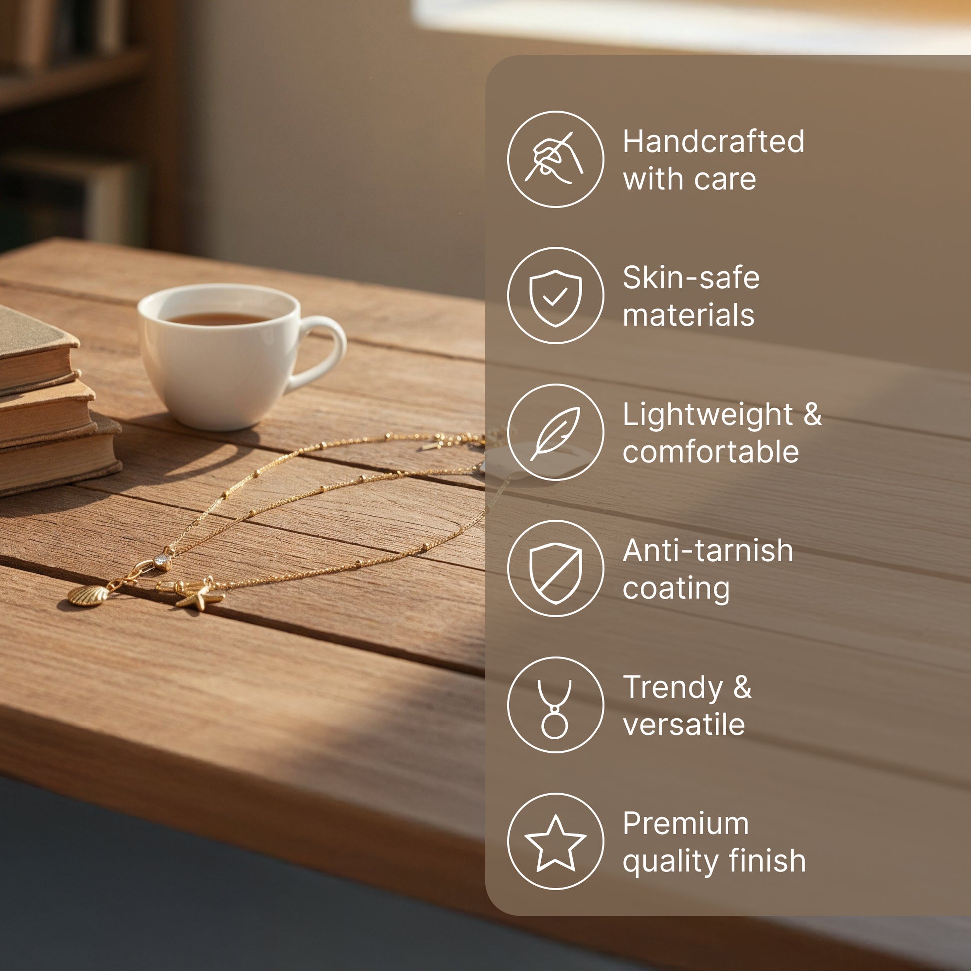 Yellow Chimes seashell necklace - elegant daily jewelry