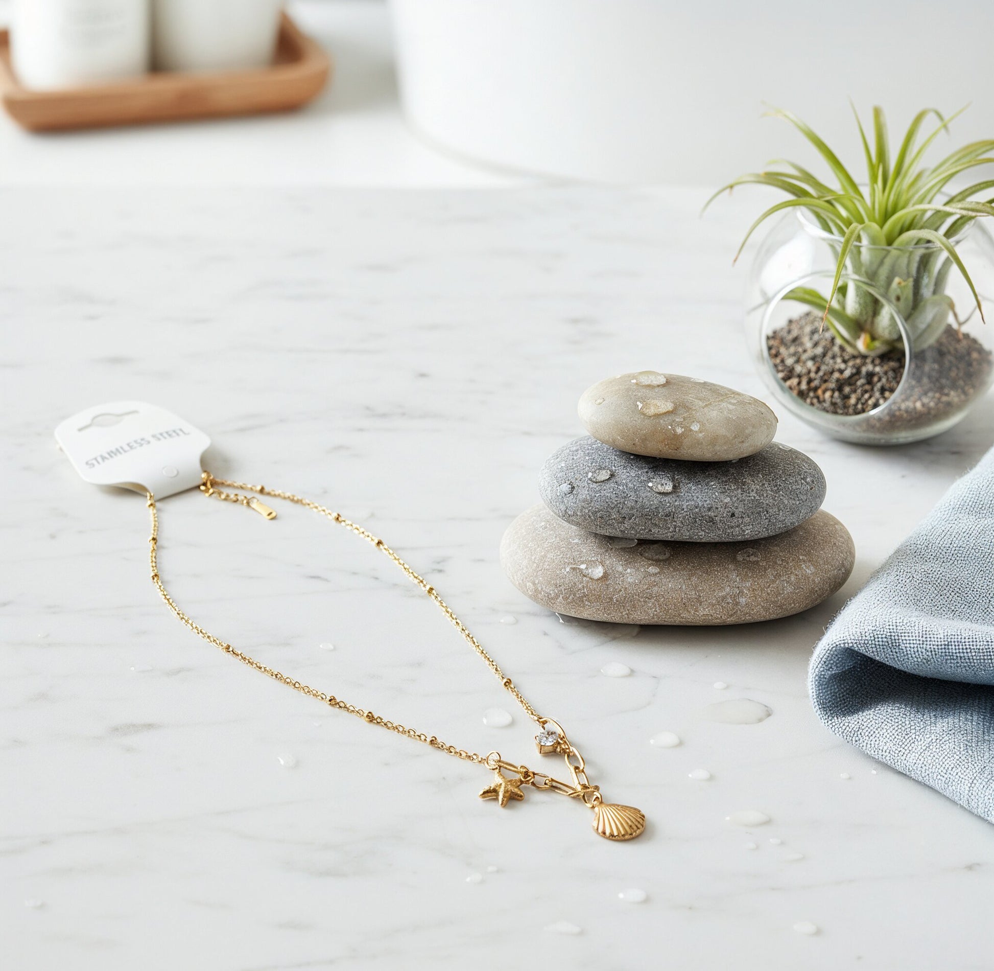 Yellow Chimes gold plated starfish necklace - perfect gift