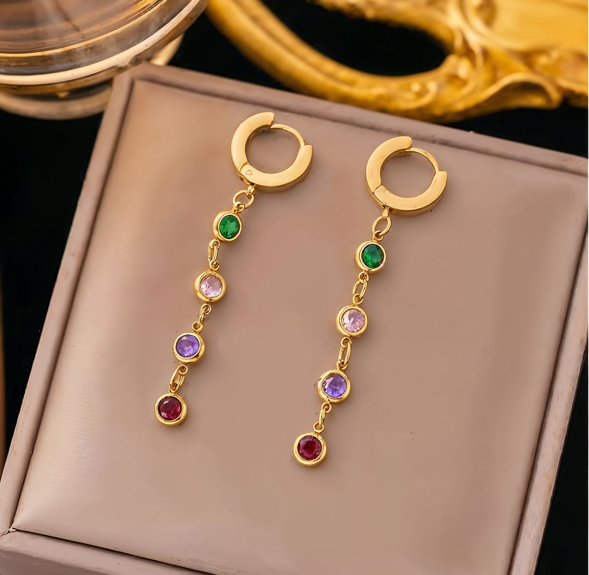 Yellow Chimes gold plated earrings - festive celebration style
