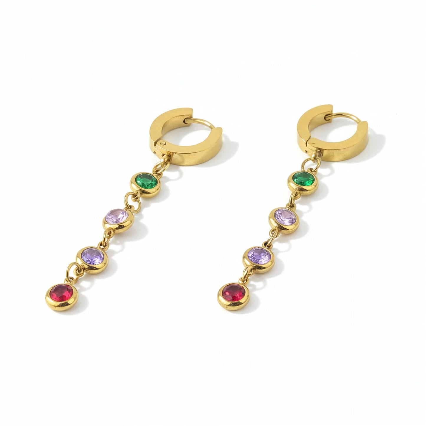 Yellow Chimes elegant rainbow earrings - party wear jewelry