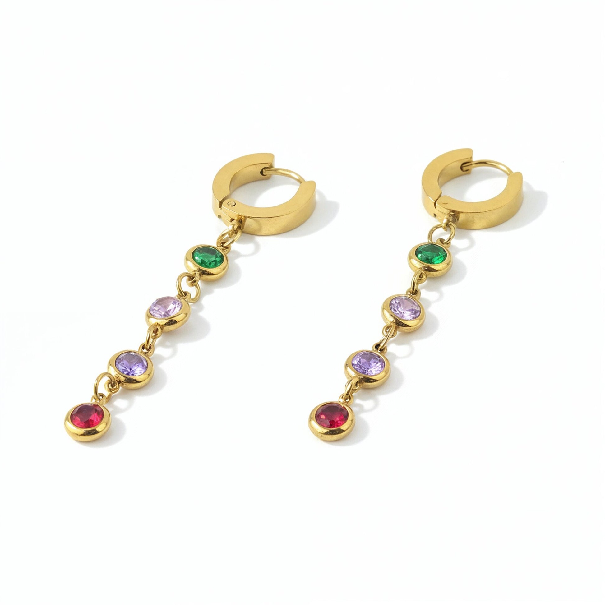 Yellow Chimes elegant rainbow earrings - party wear jewelry