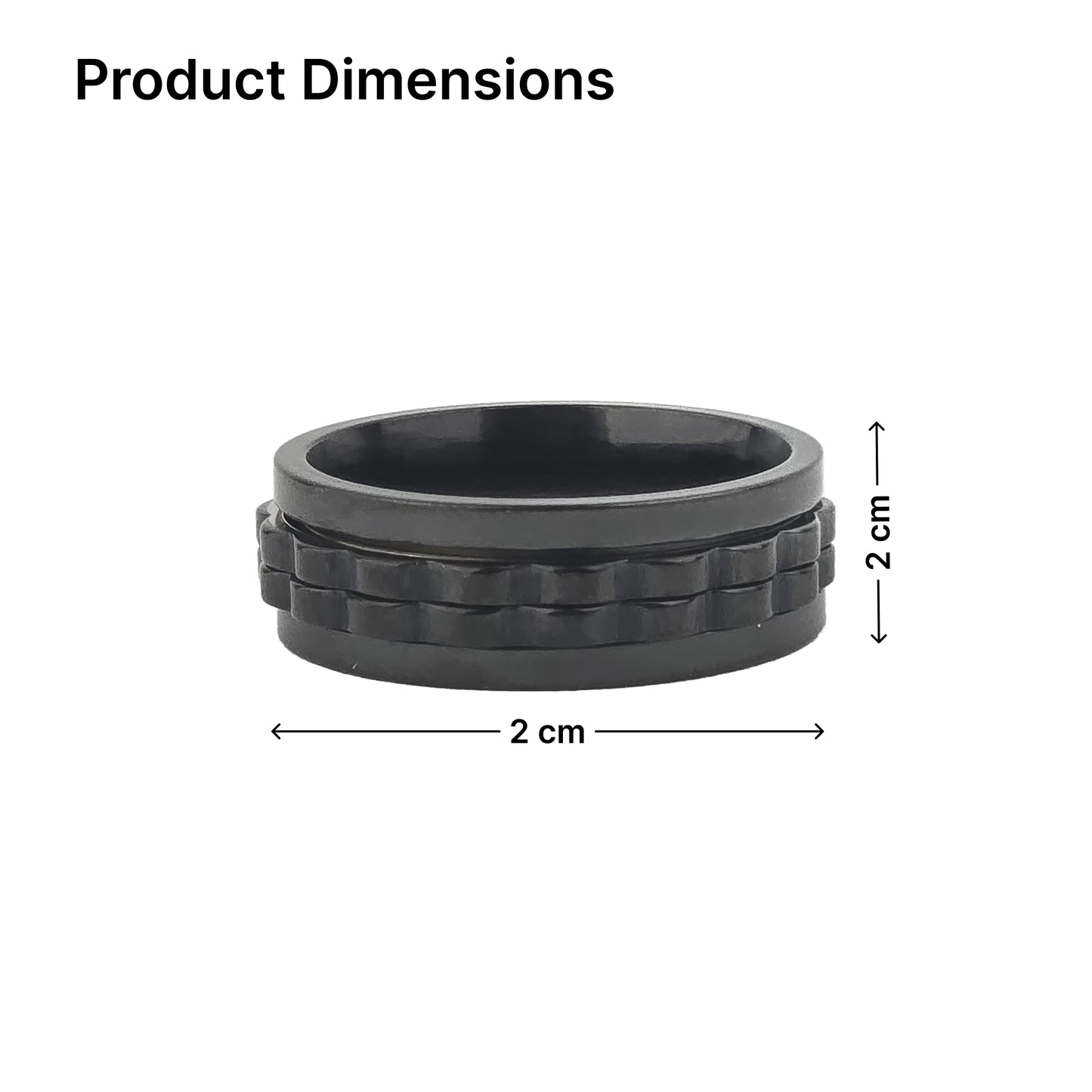 Yellow Chimes mens black fidget spinner ring - unique gift option