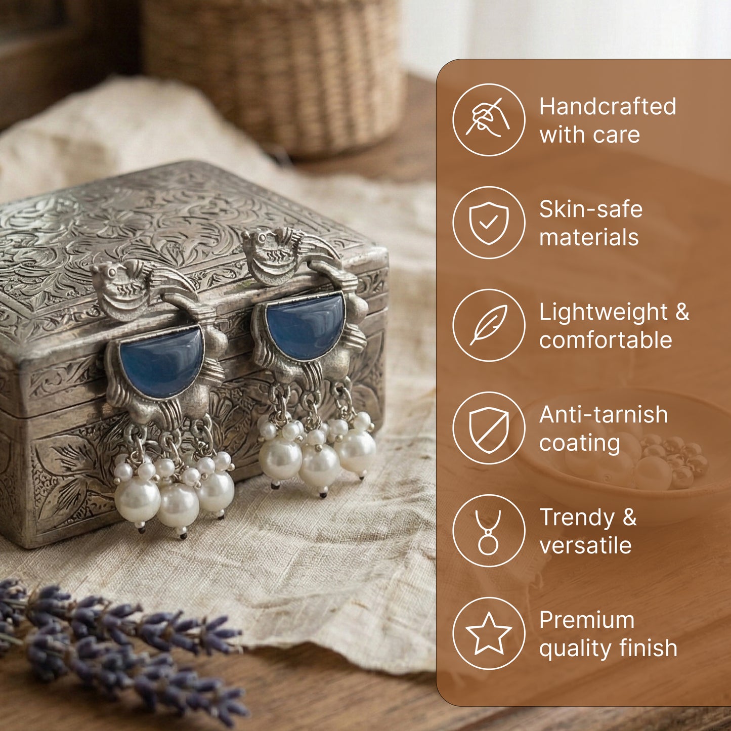 Yellow Chimes oxidised earrings - festive wear