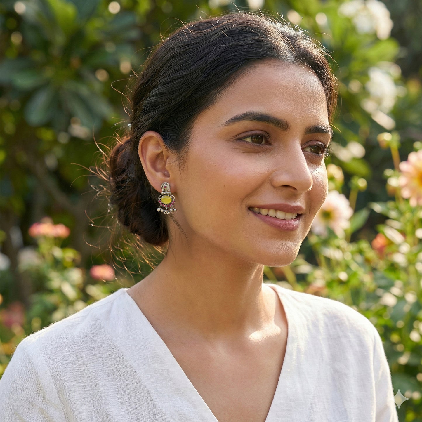 Yellow Chimes ghungroo earrings - traditional ethnic attire