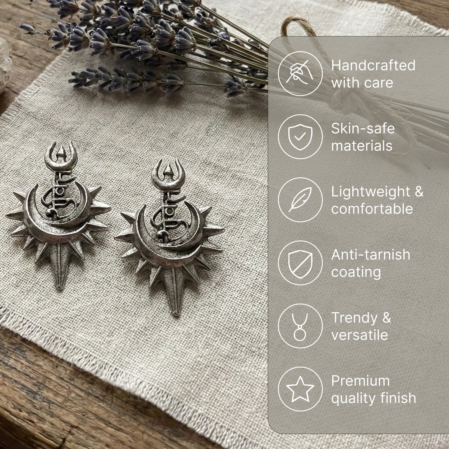 Yellow Chimes oxidised silver earrings - perfect for festivals