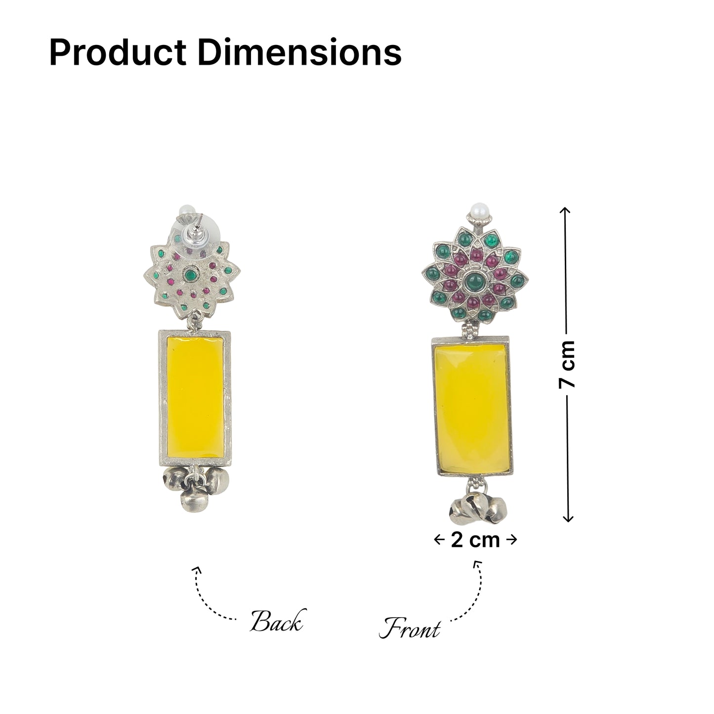 Yellow Chimes colorful drop earrings - ethnic outfit complement