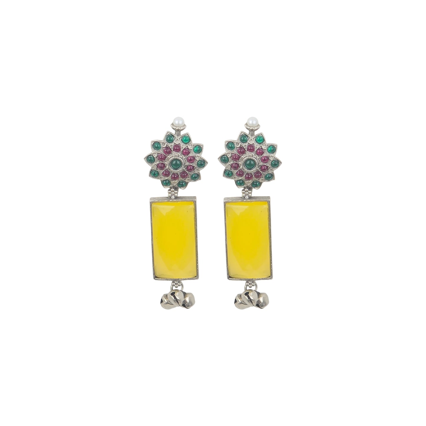 Yellow Chimes ethnic earrings - casual and formal styling