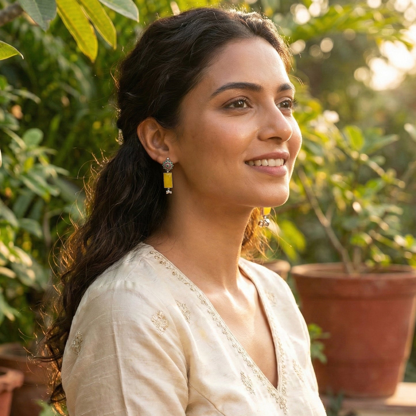 Yellow Chimes pearl drop earrings - gifting option for women