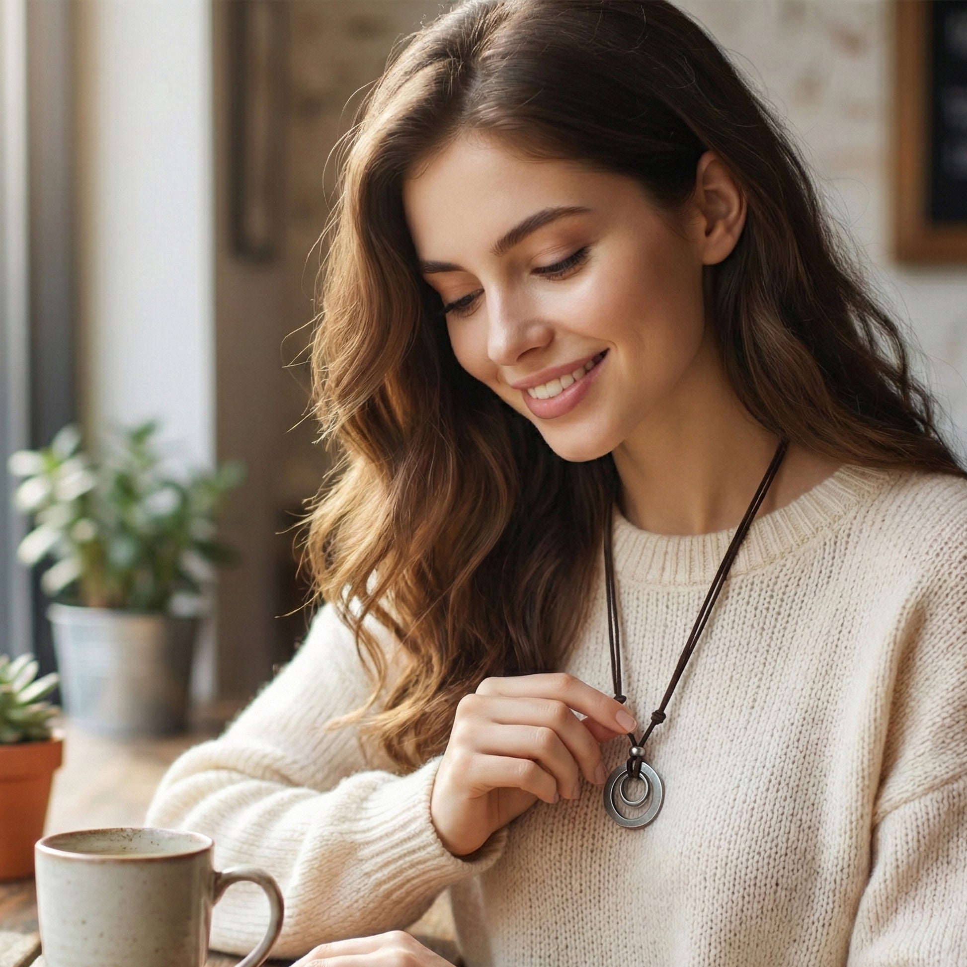 Yellow Chimes Circle Pendant Necklace - Elegant dailywear