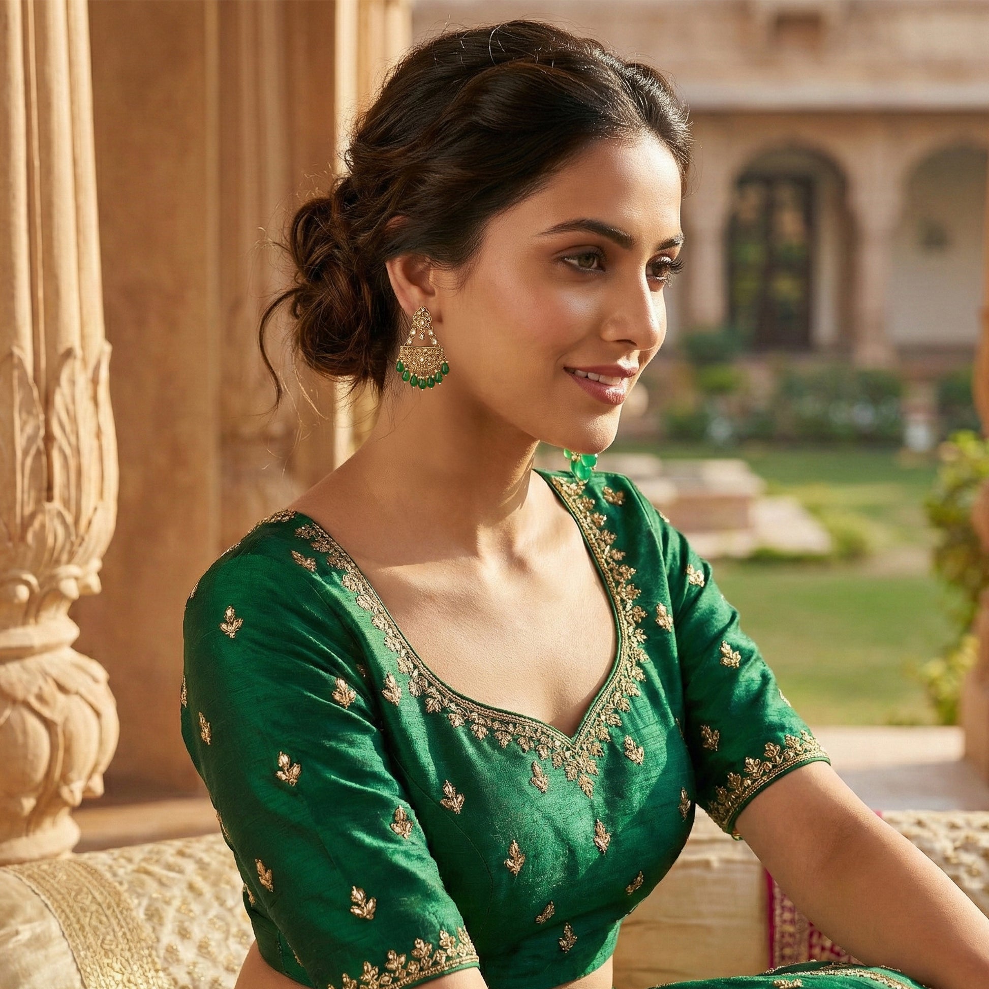 Yellow Chimes Chandbali Earrings - Gift for Women