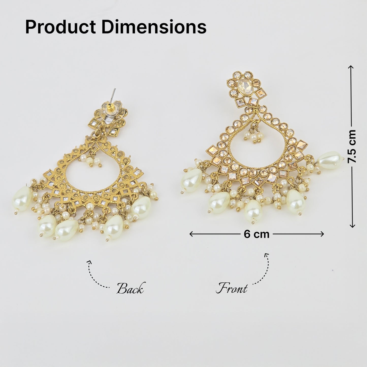 Yellow Chimes zircon studded earrings - statement jewelry