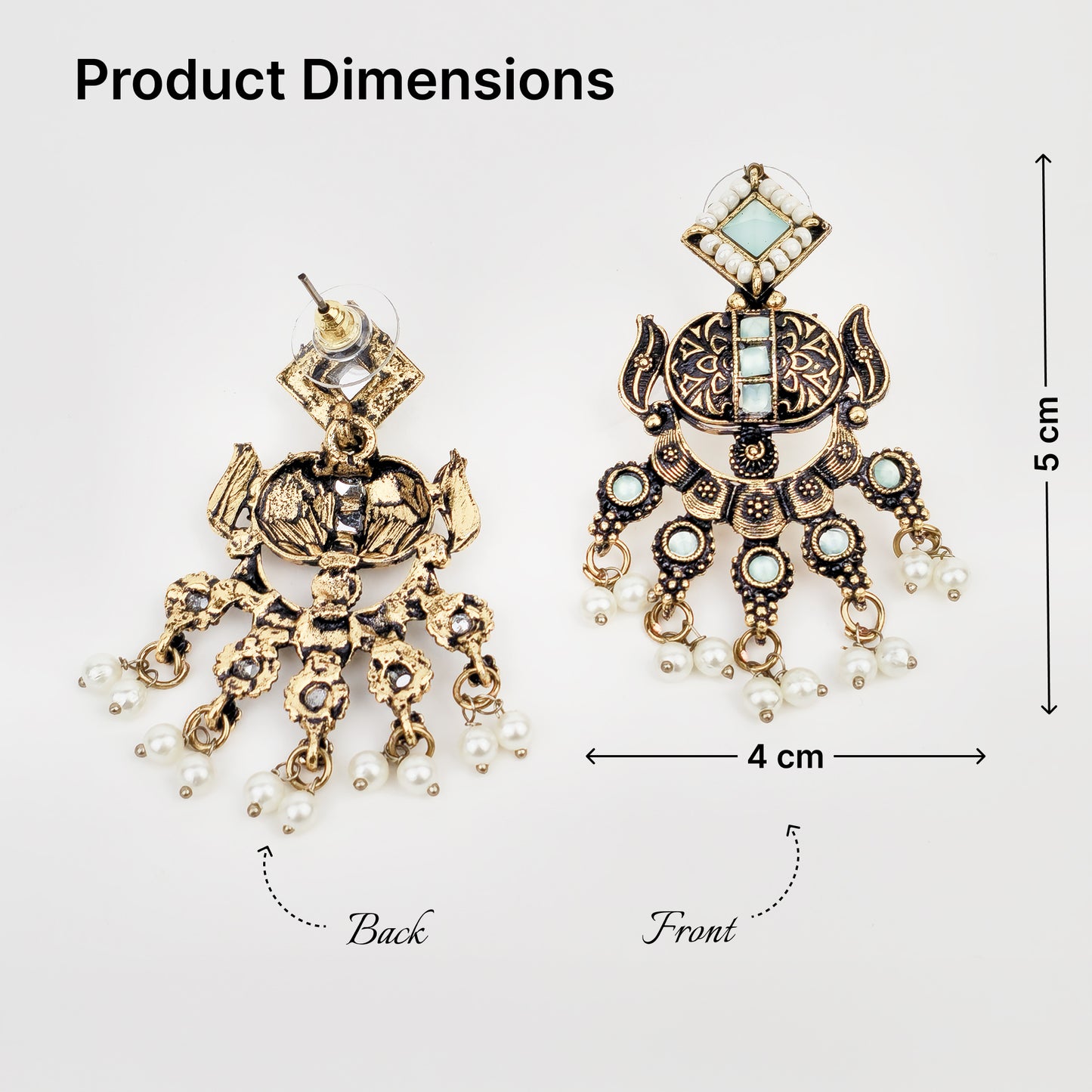 Yellow Chimes ethnic pearl drop earrings - stylish for festivals