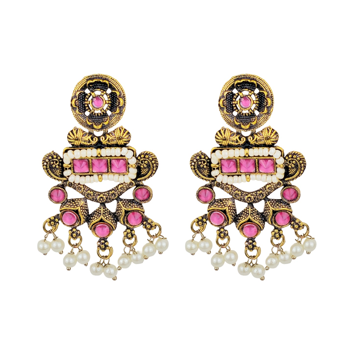 Yellow Chimes vintage ruby earrings - gift for women
