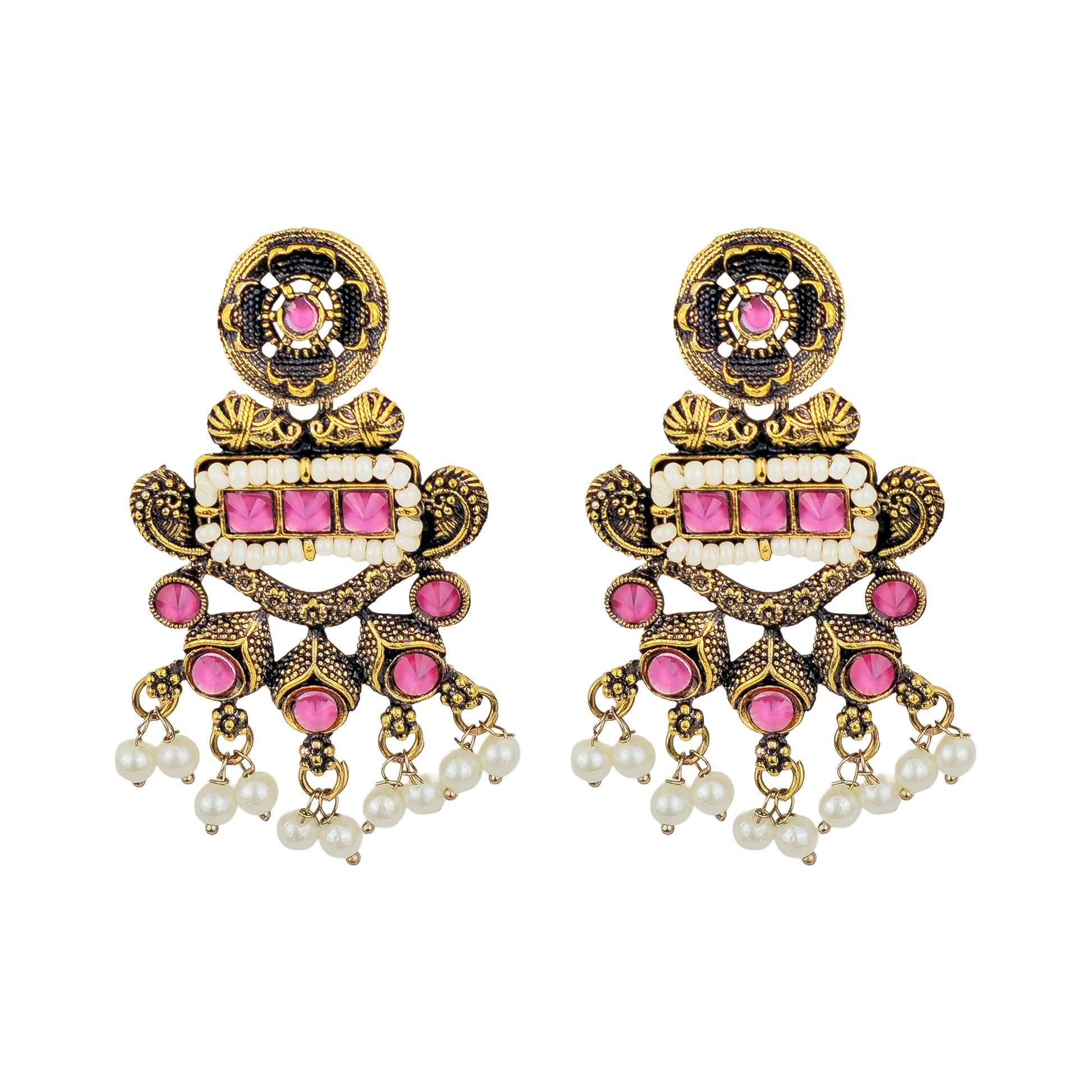 Yellow Chimes vintage ruby earrings - gift for women