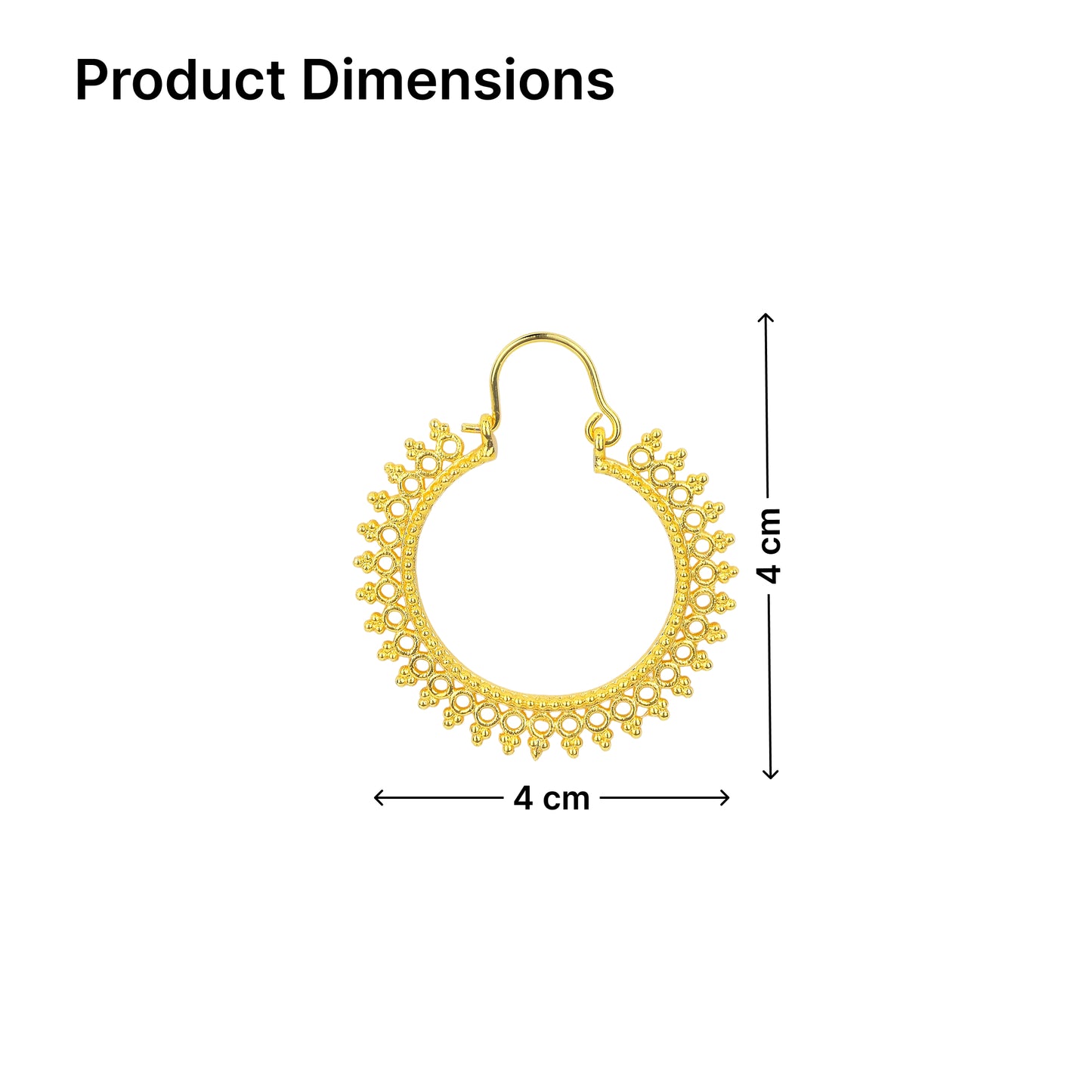 Yellow Chimes intricate hoop earrings - office wear