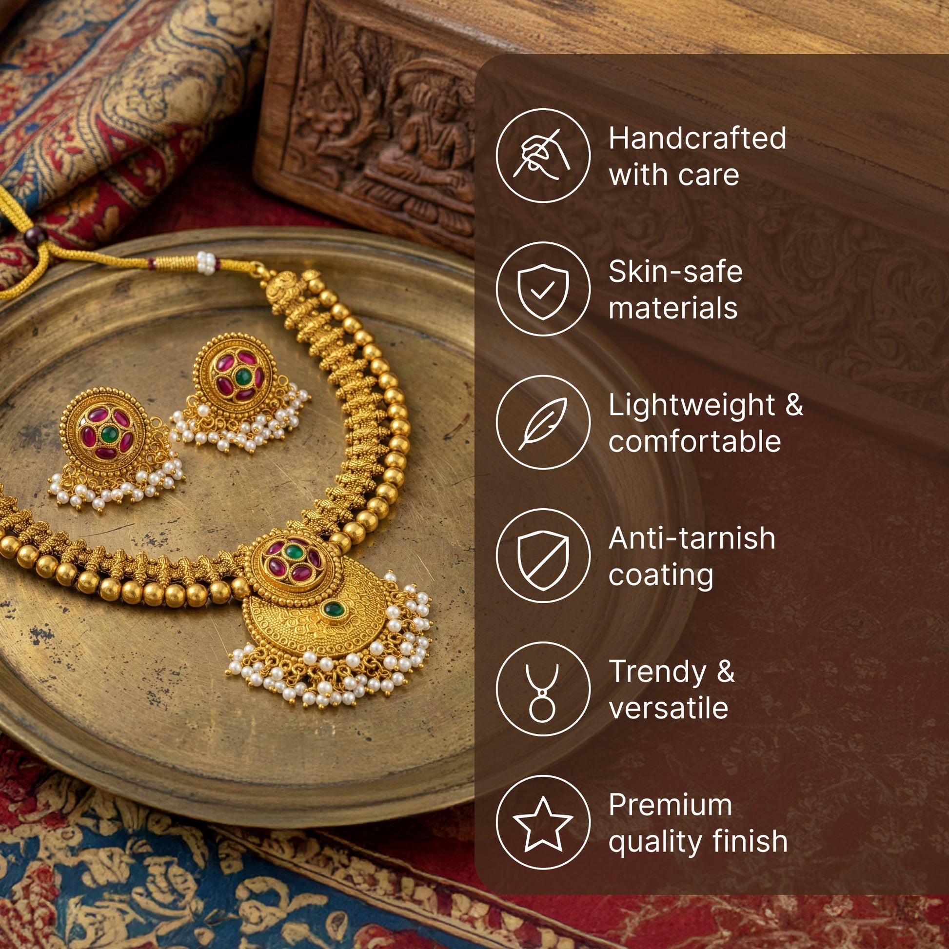 Yellow Chimes antique jewellery set - festive celebration