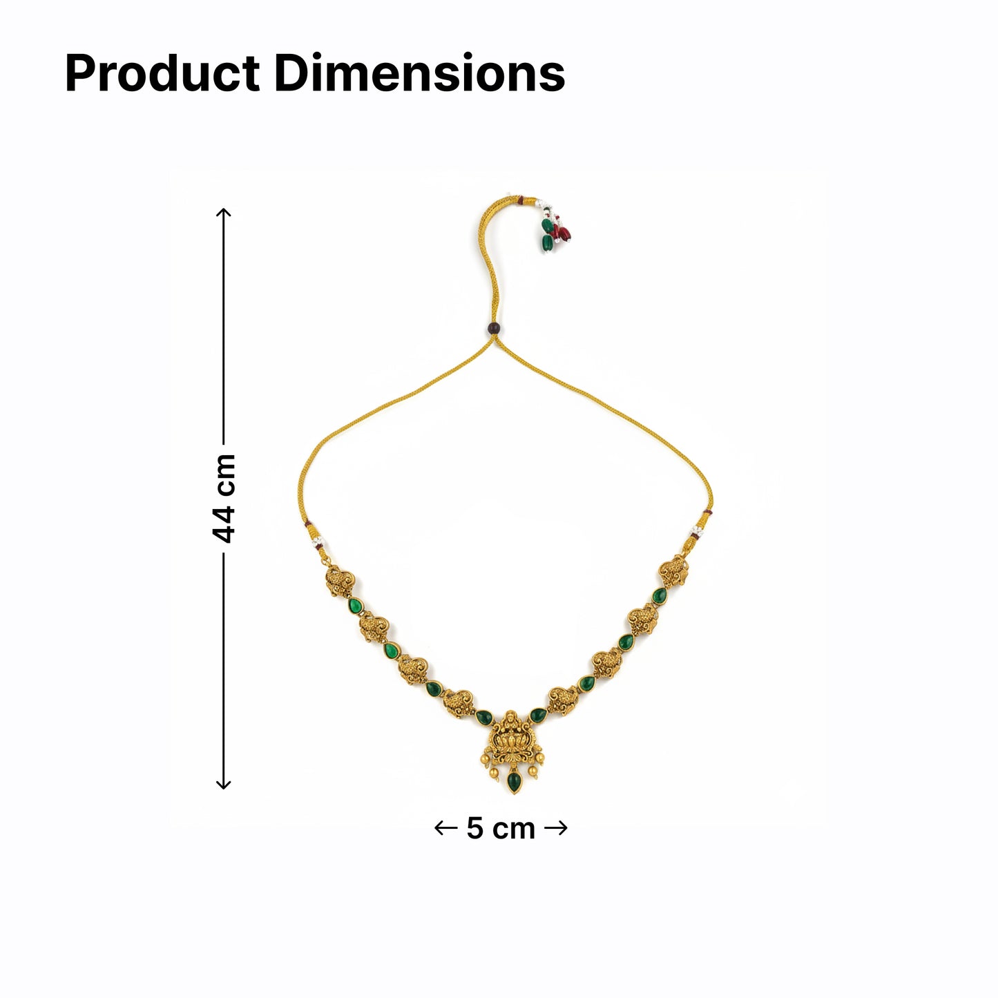 Yellow Chimes green stone pendant set - traditional attire