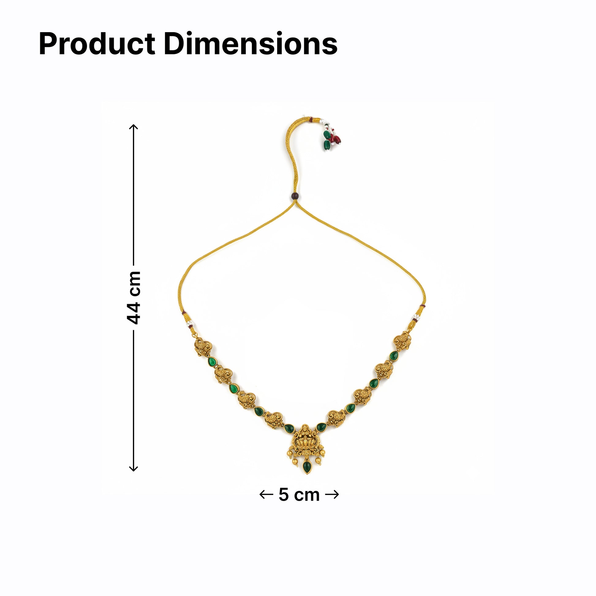 Yellow Chimes green stone pendant set - traditional attire