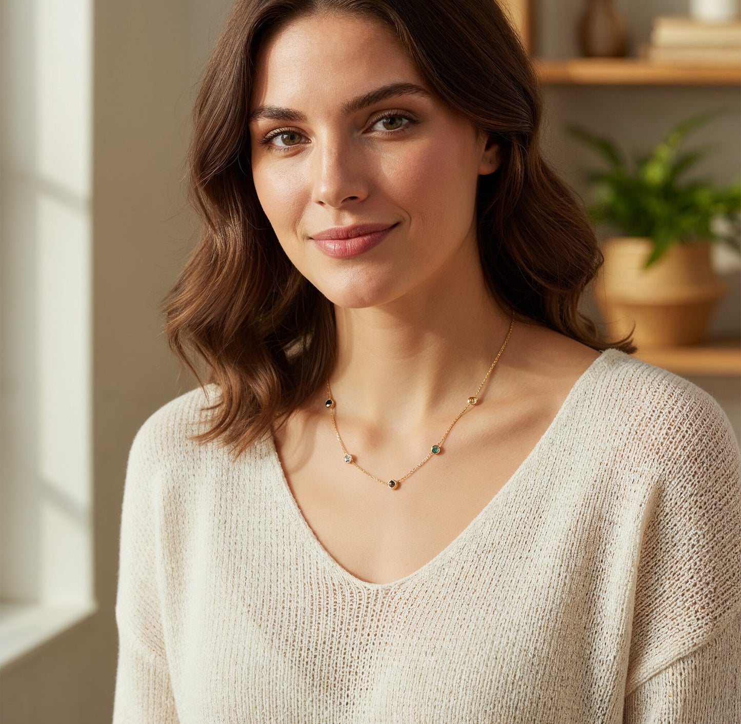 Yellow Chimes cubic zirconia necklace - thoughtful gift option