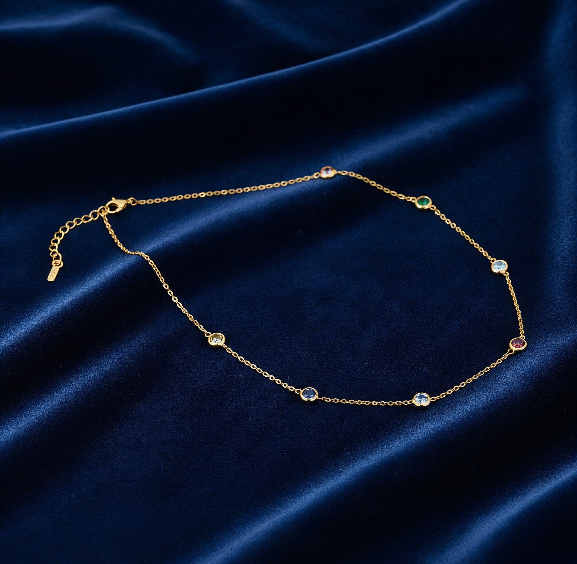 Yellow Chimes vibrant stone station necklace - chic fashion statement