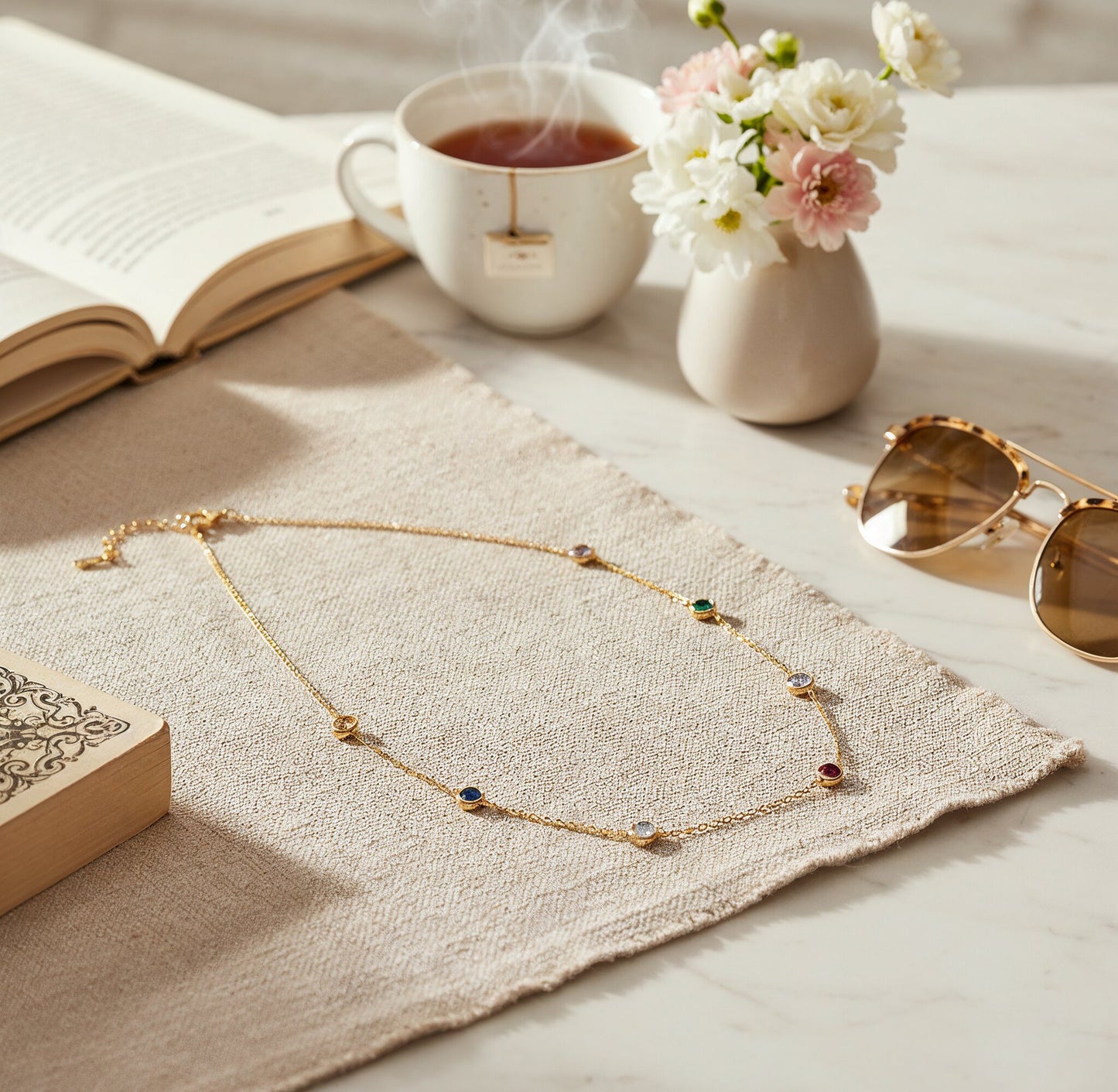 Yellow Chimes gold plated necklace - elegant office wear