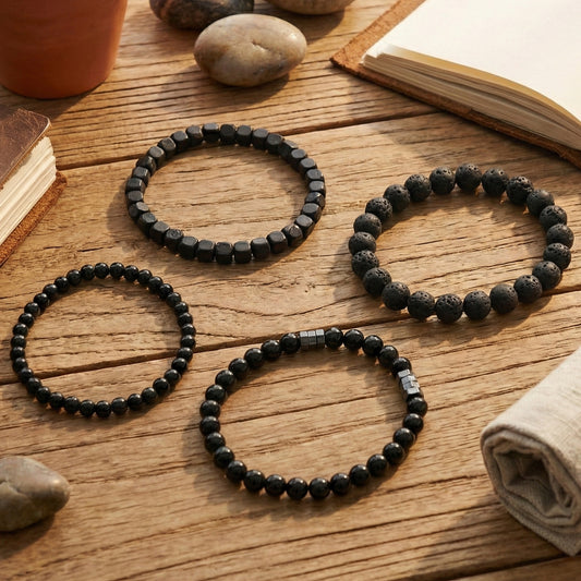 Yellow Chimes durable lava beads bracelet - special occasion