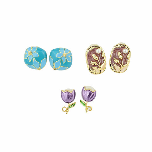 Yellow Chimes stylish enamel earrings - Versatile fashion