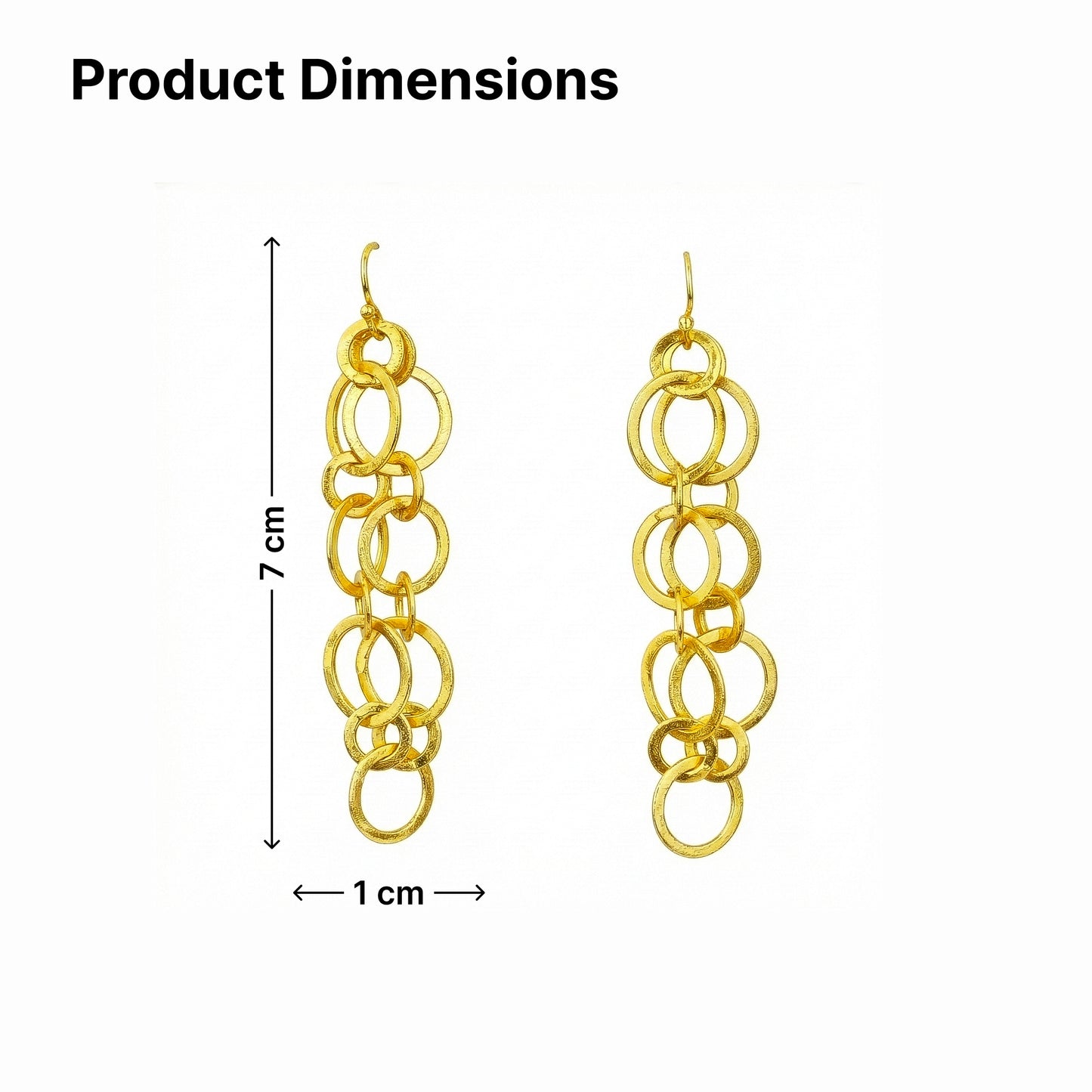 Yellow Chimes linked chain earrings - casual outing