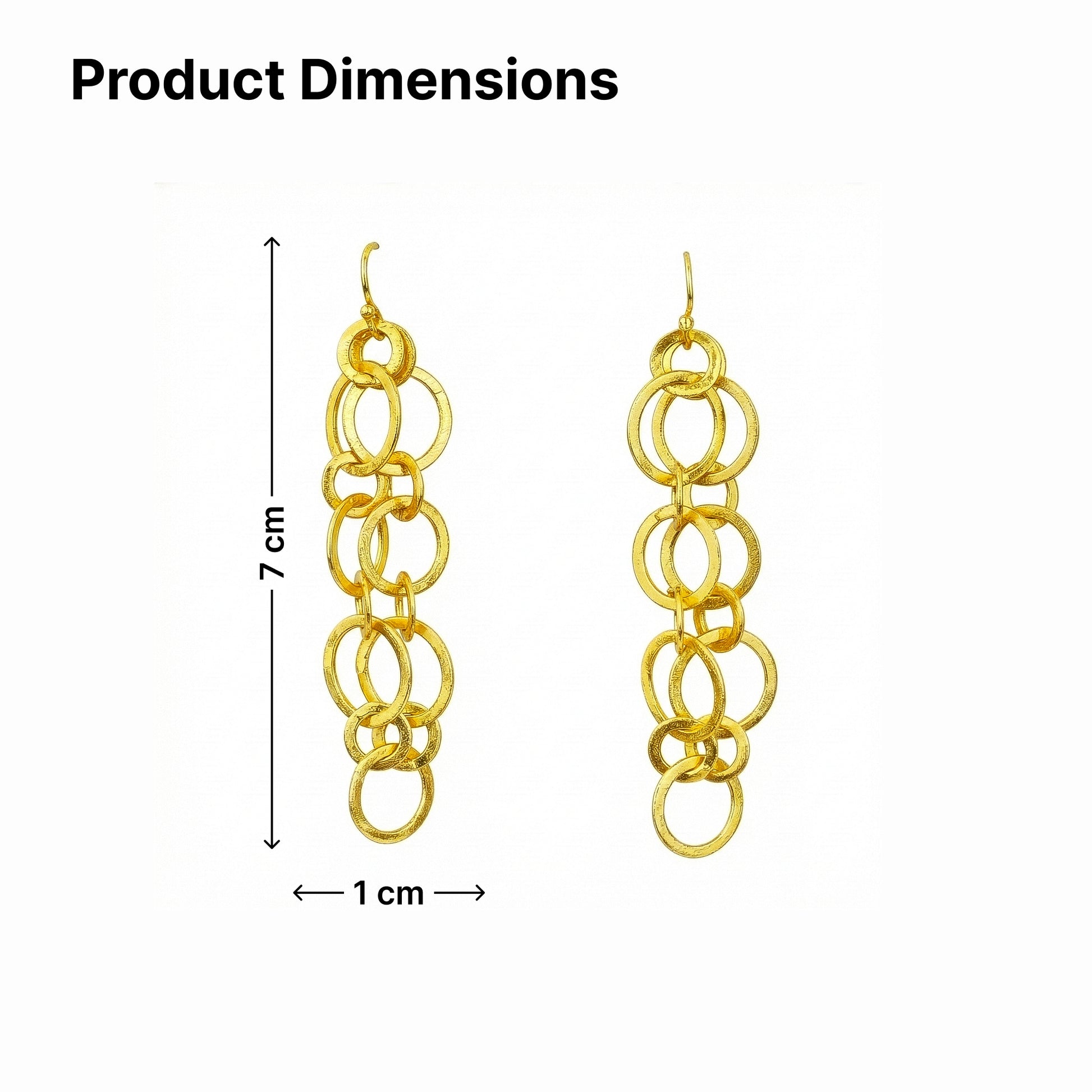 Yellow Chimes linked chain earrings - casual outing
