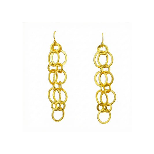 Yellow Chimes modern earrings - trendy outfit complement