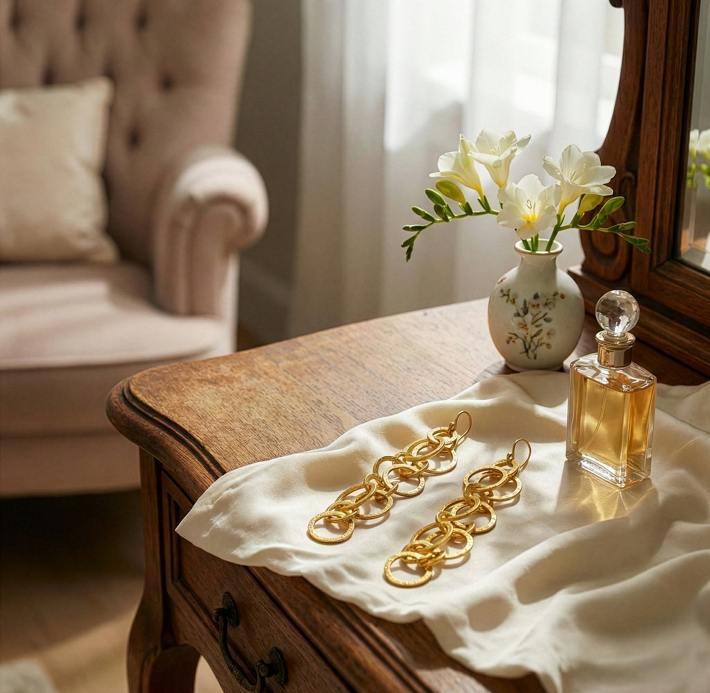Yellow Chimes statement earrings - fashion jewellery