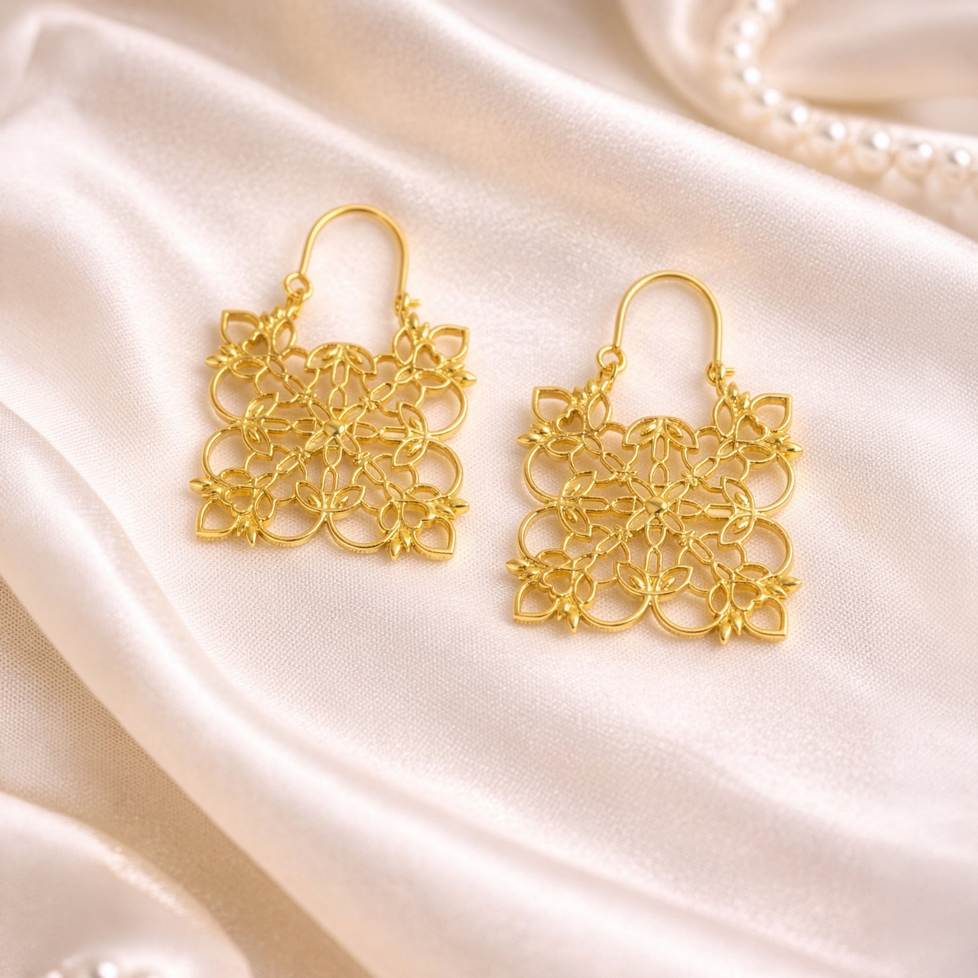 Yellow Chimes statement earrings - stylish for fusion outfits